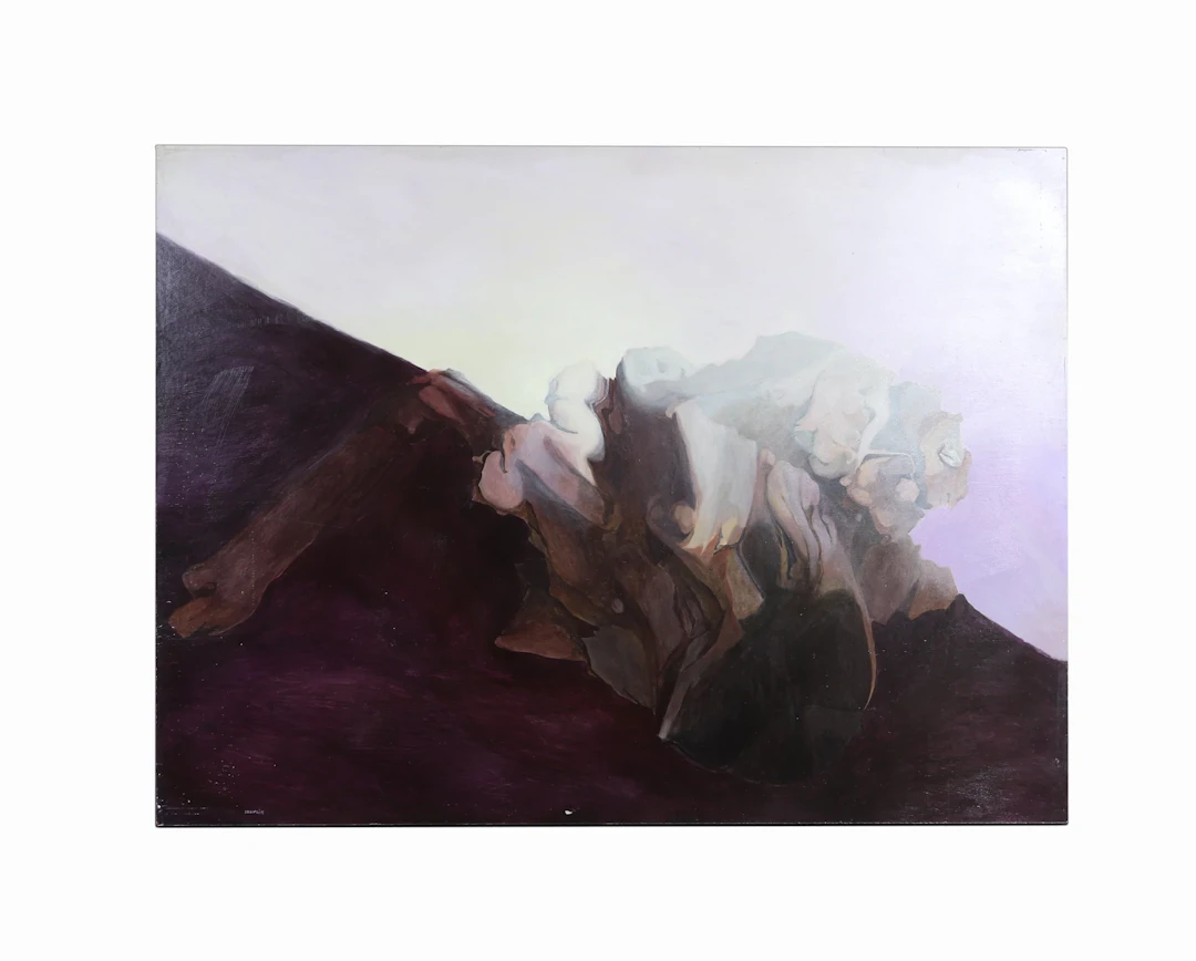 Large Signed Abstract Oil on Board by J. Dupain c.1960