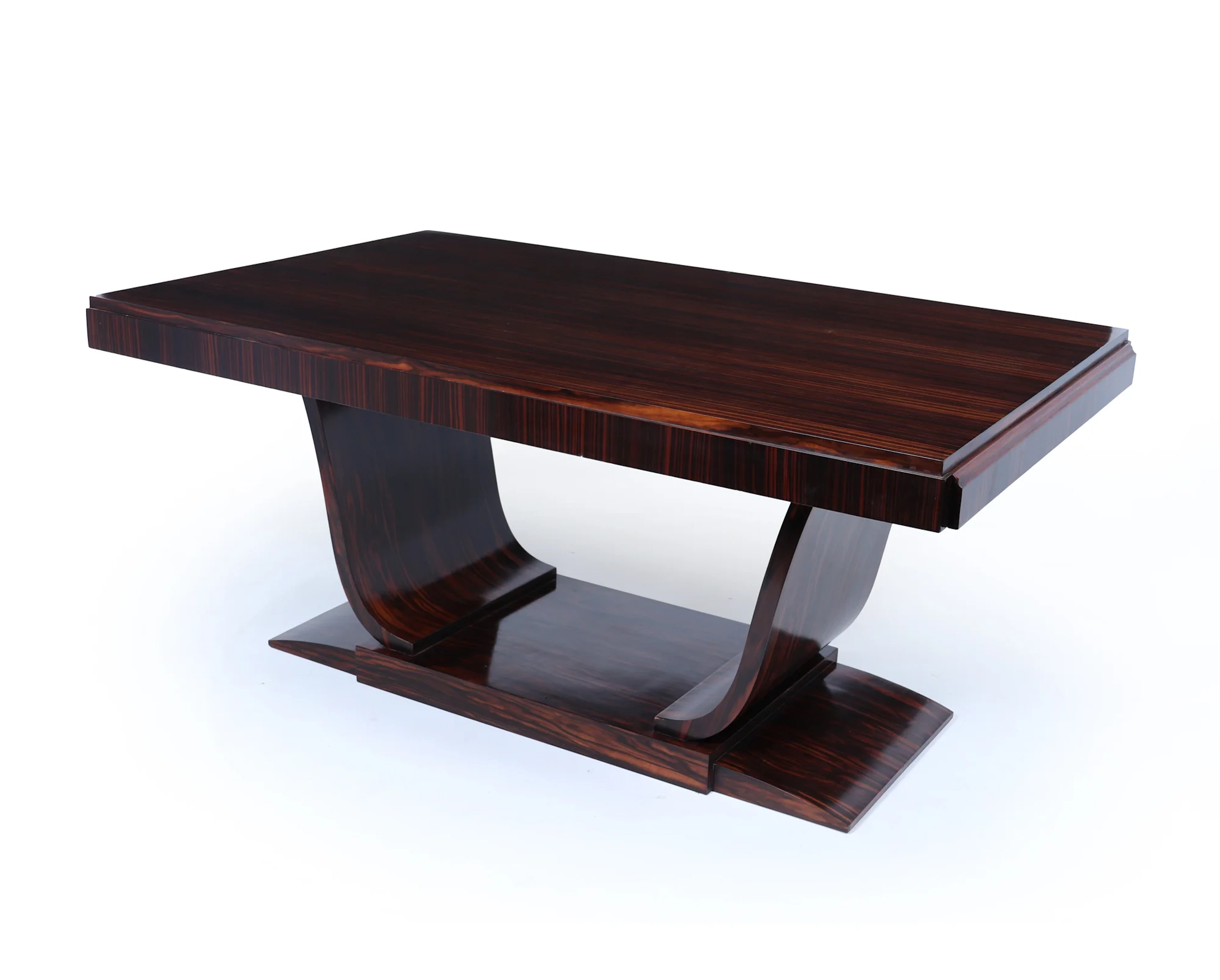 French Art Deco Dining Table in Macassar Ebony