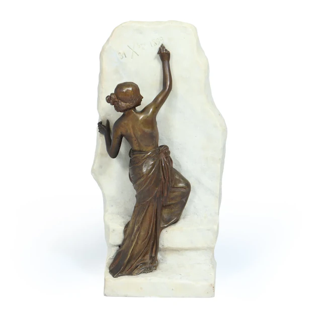 Art Nouveau Bronze Femme Écrivant by Julien Causse