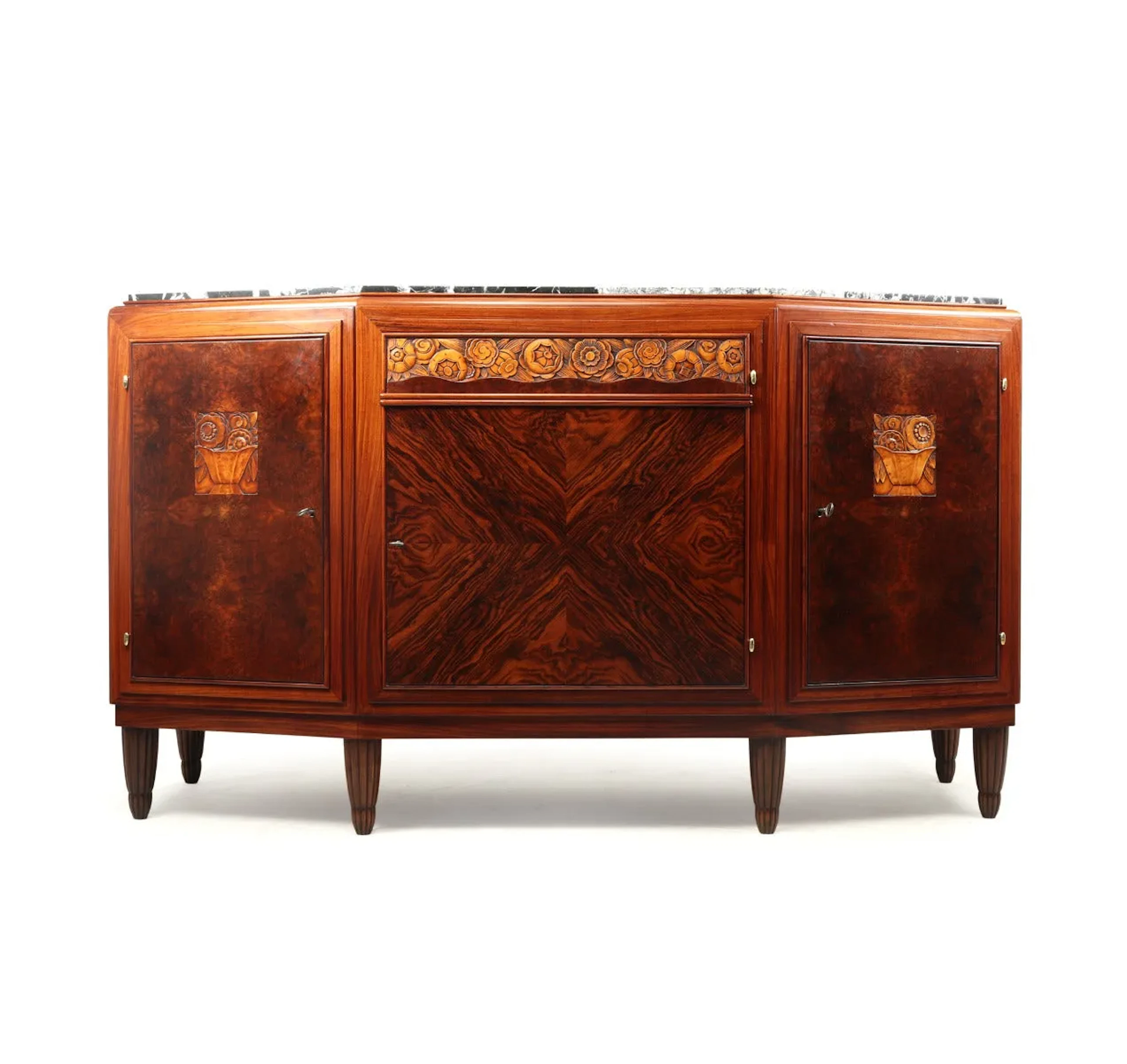 Art Deco Sideboard in Amboyna and Rosewood Paris - c1925
