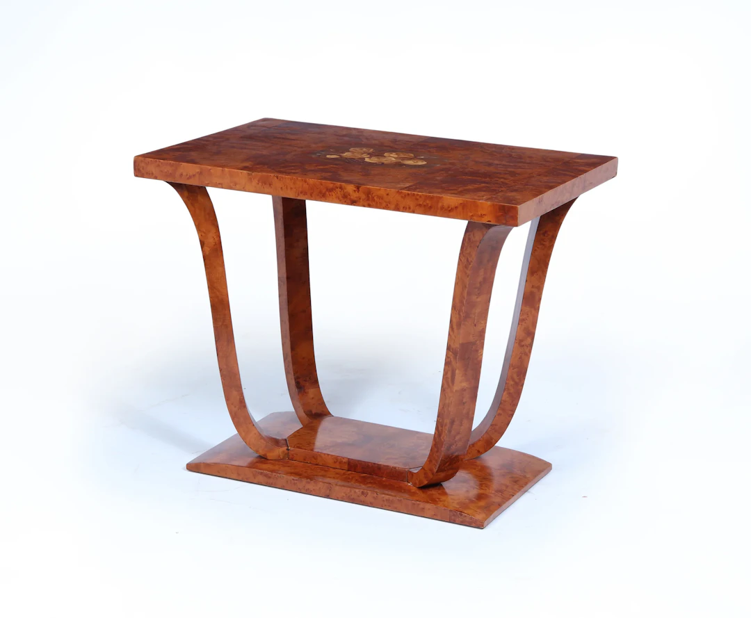 French Art Deco Burr Yew Cocktail Table