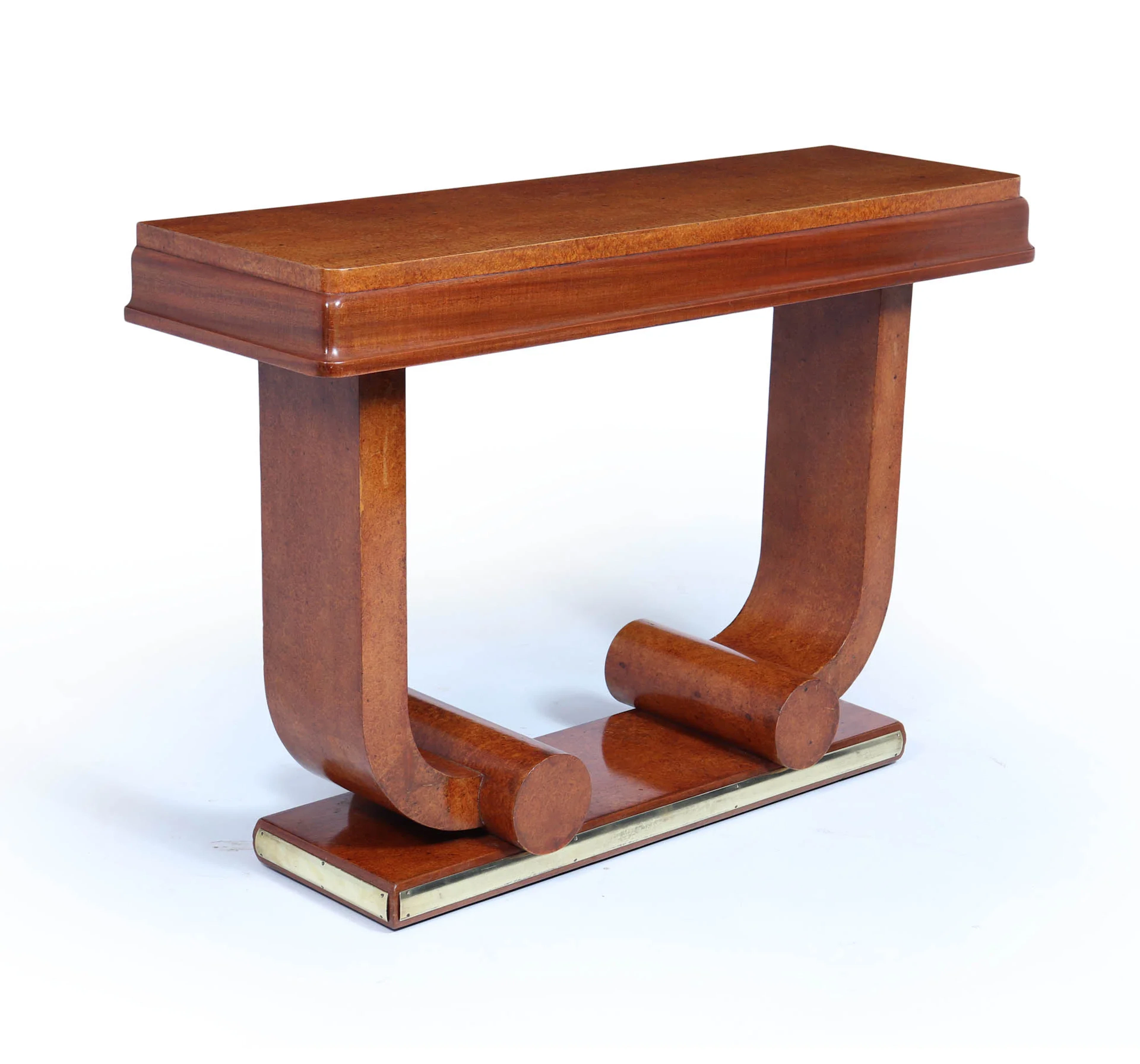 French Art Deco Amboyna Console Table, Circa 1925