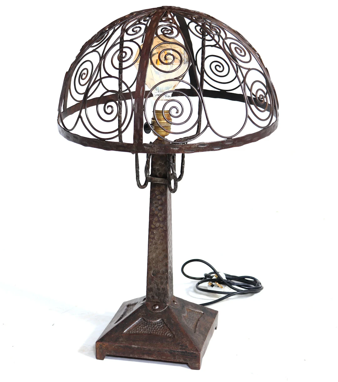 Art Deco Wrought Iron Lamp c1930