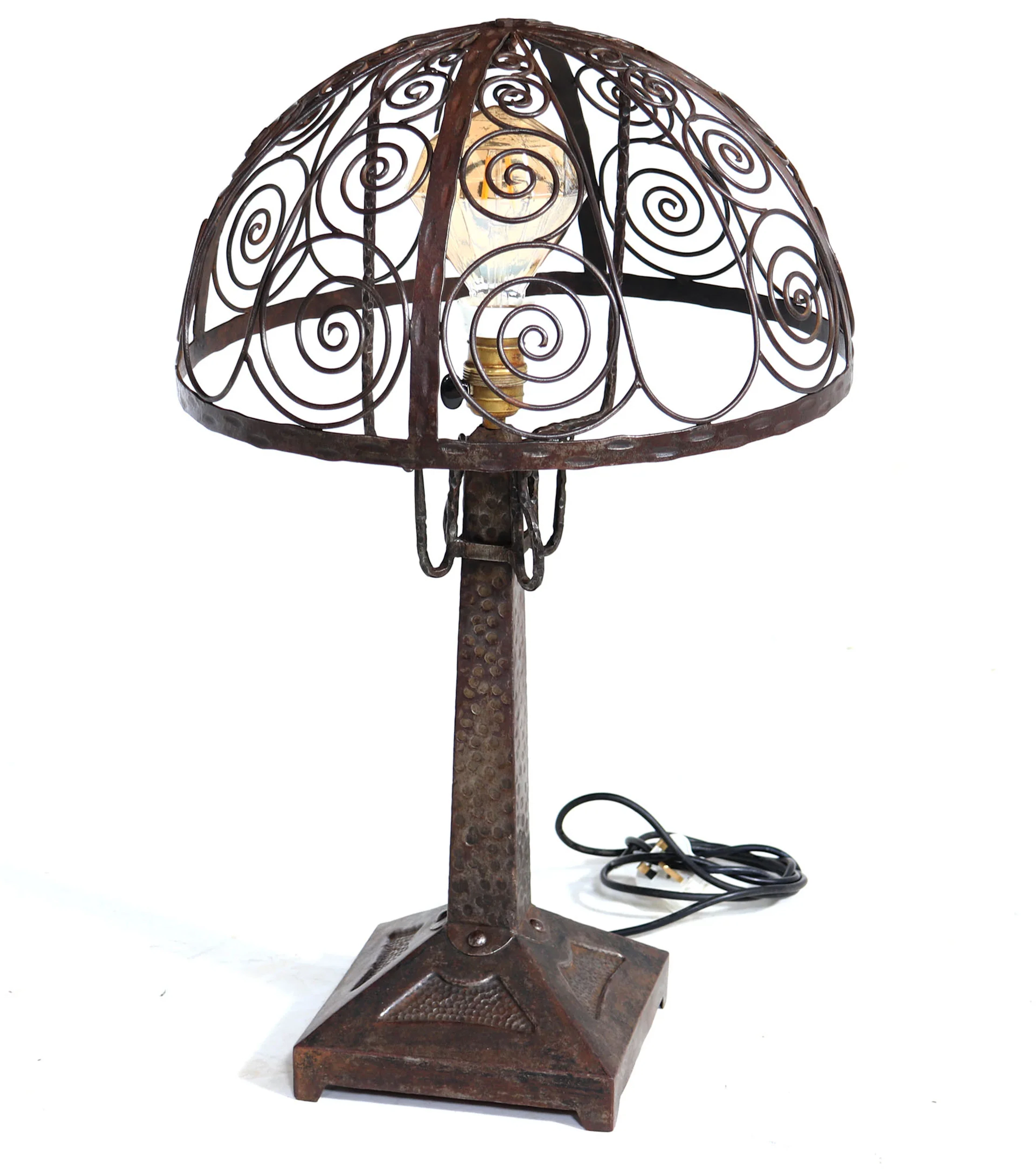 Art Deco Wrought Iron Lamp c1930
