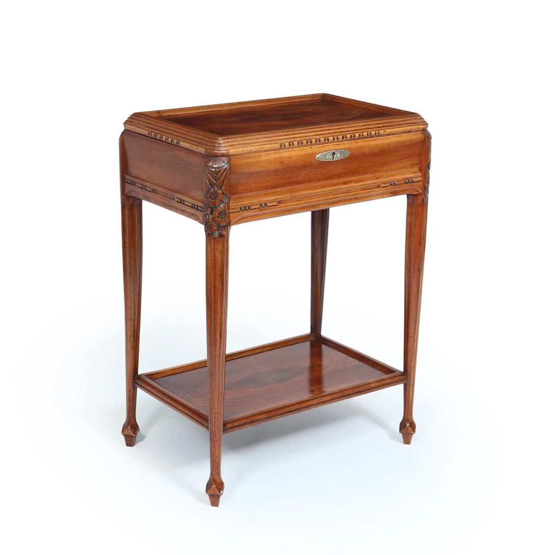 French Art Deco Petit Walnut Dressing Table