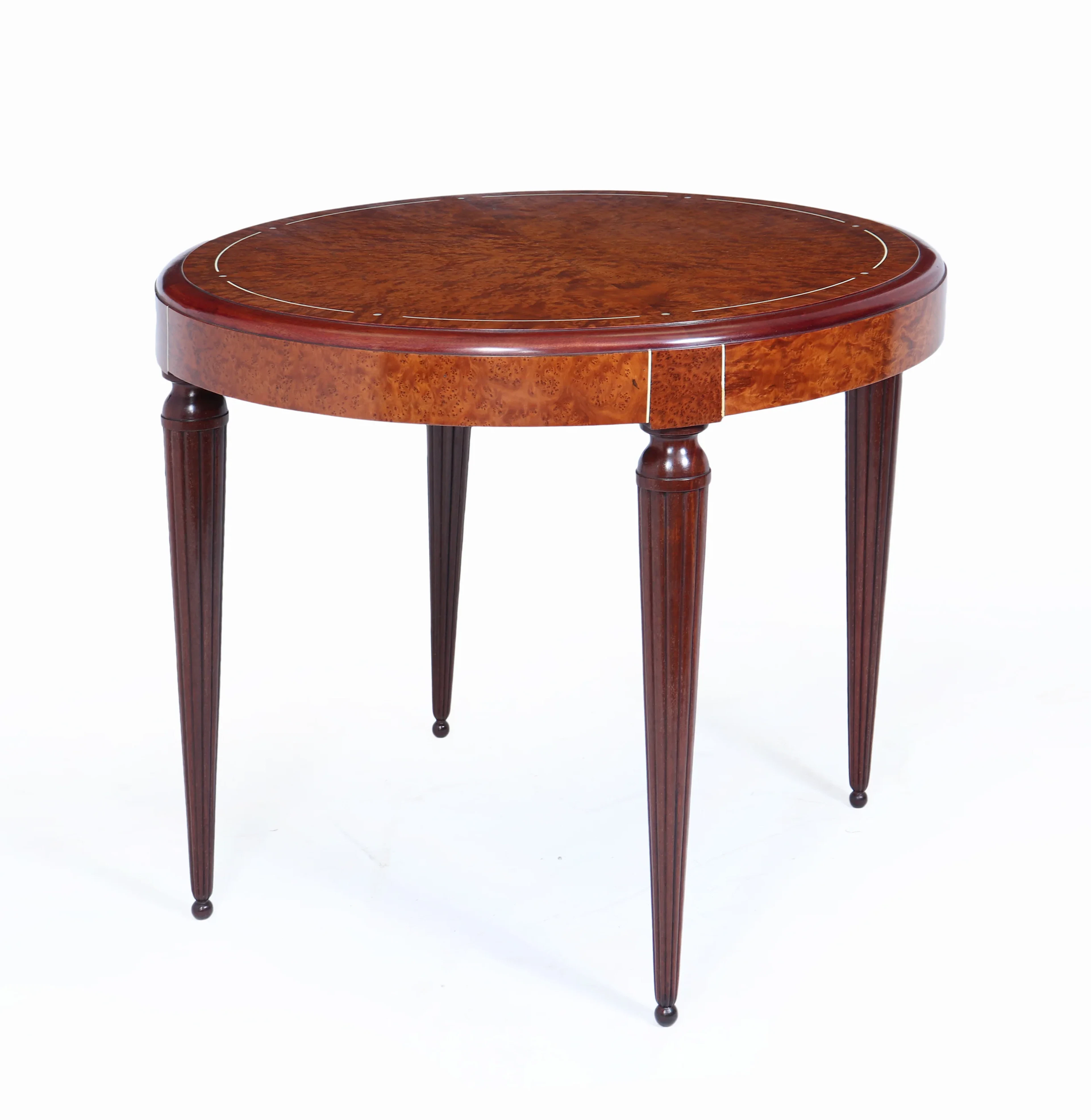 French Art Deco Burr Yew Centre / Games Table c.1925
