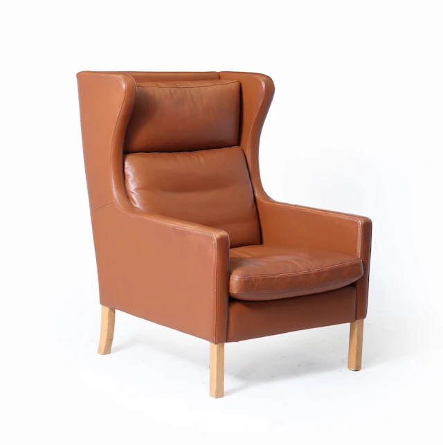 Danish Leather Highback Armchair by Stouby – Circa 1970