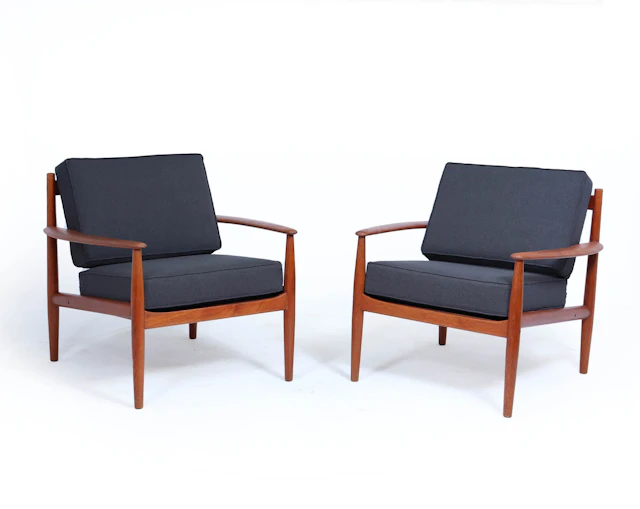 Pair of Grete Jalk Teak Lounge Chairs for France & Søn