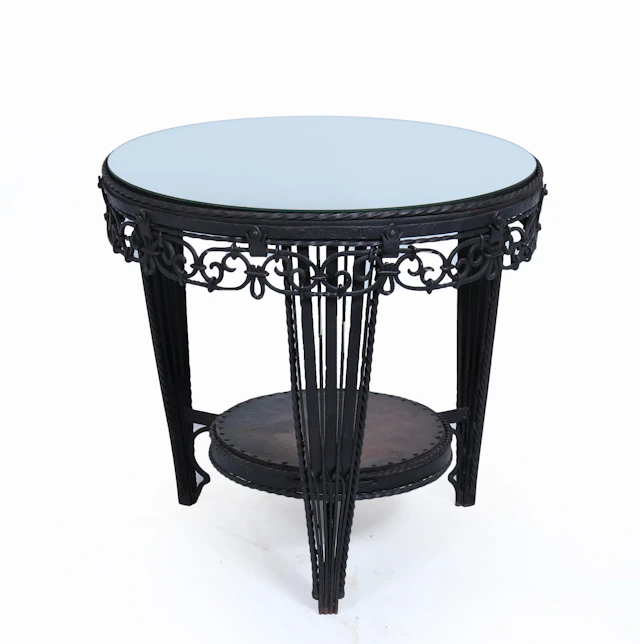 French Art Deco Wrought Iron Coffee Table c.1930s