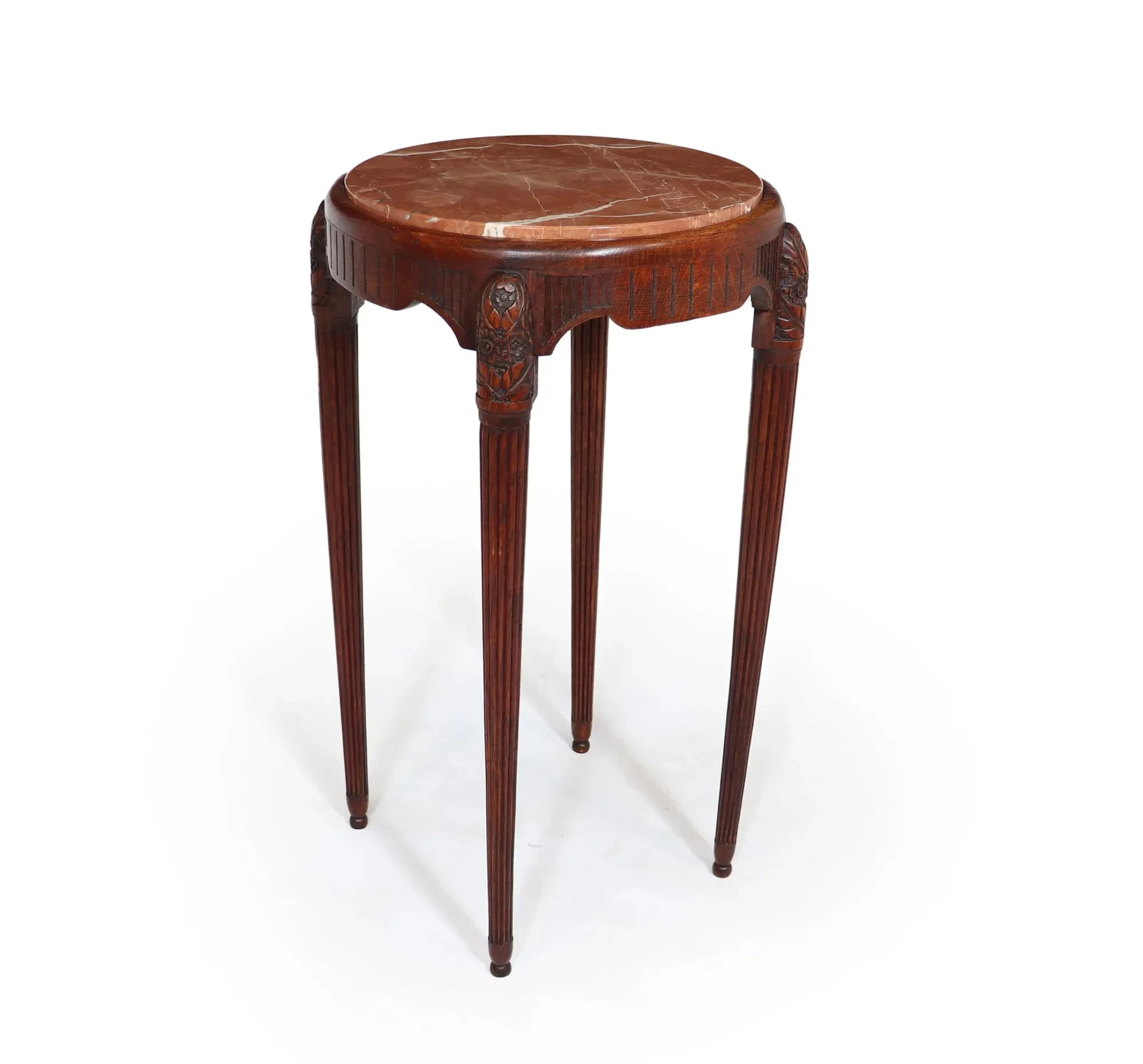 Art Deco Side Table with marble Top by Paul Follot