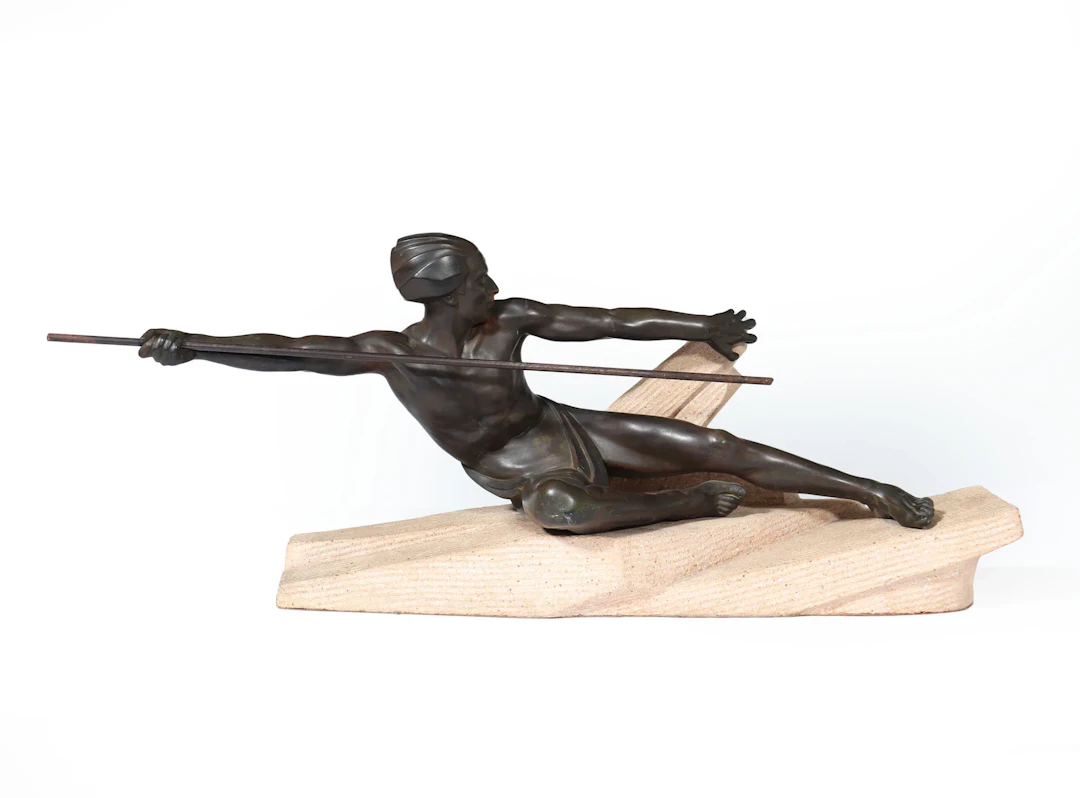 Art Deco Patinated Bronze Hunter by Max Le Verrier