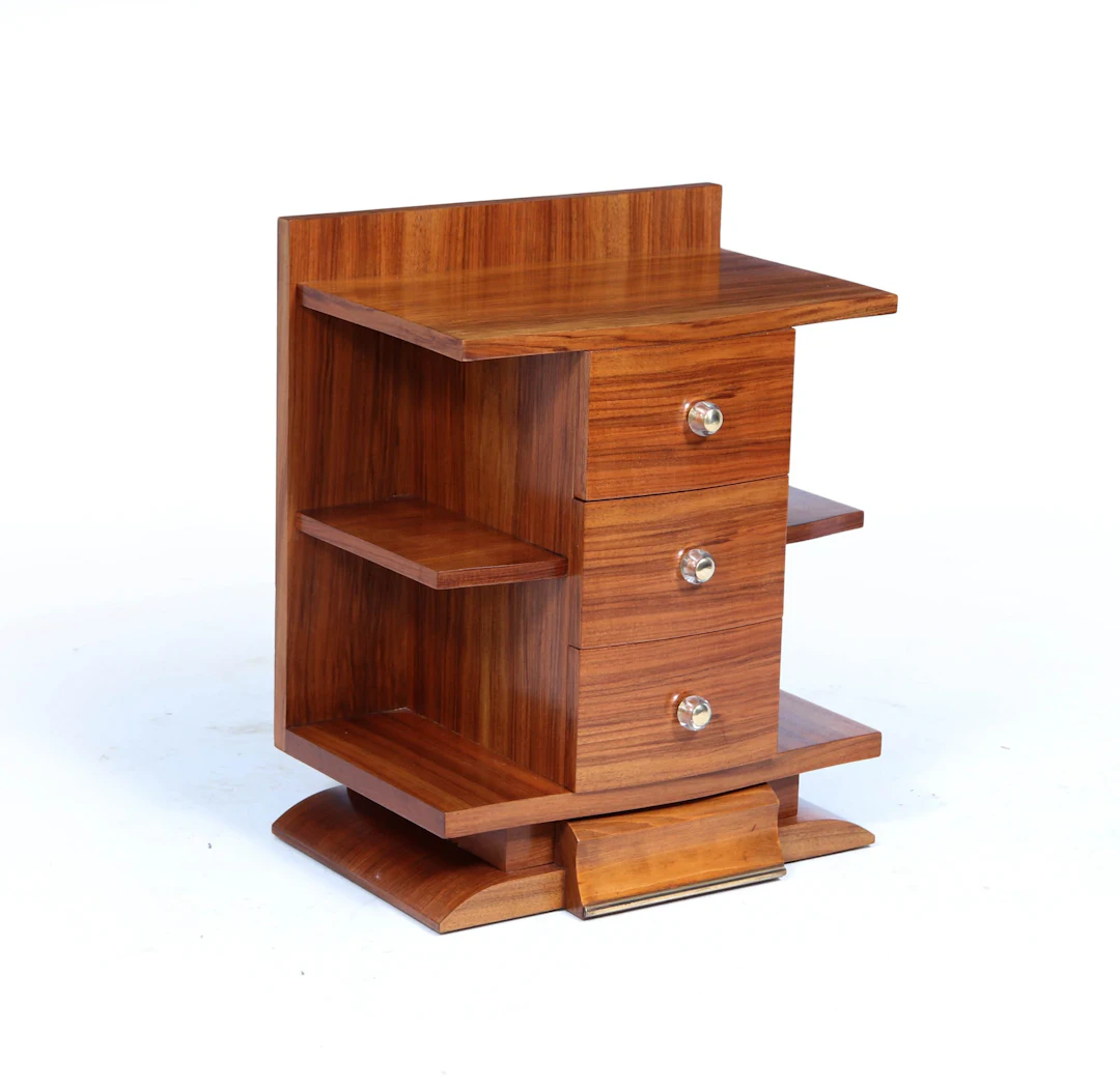 Art Deco Bedside Cabinet in Walnut