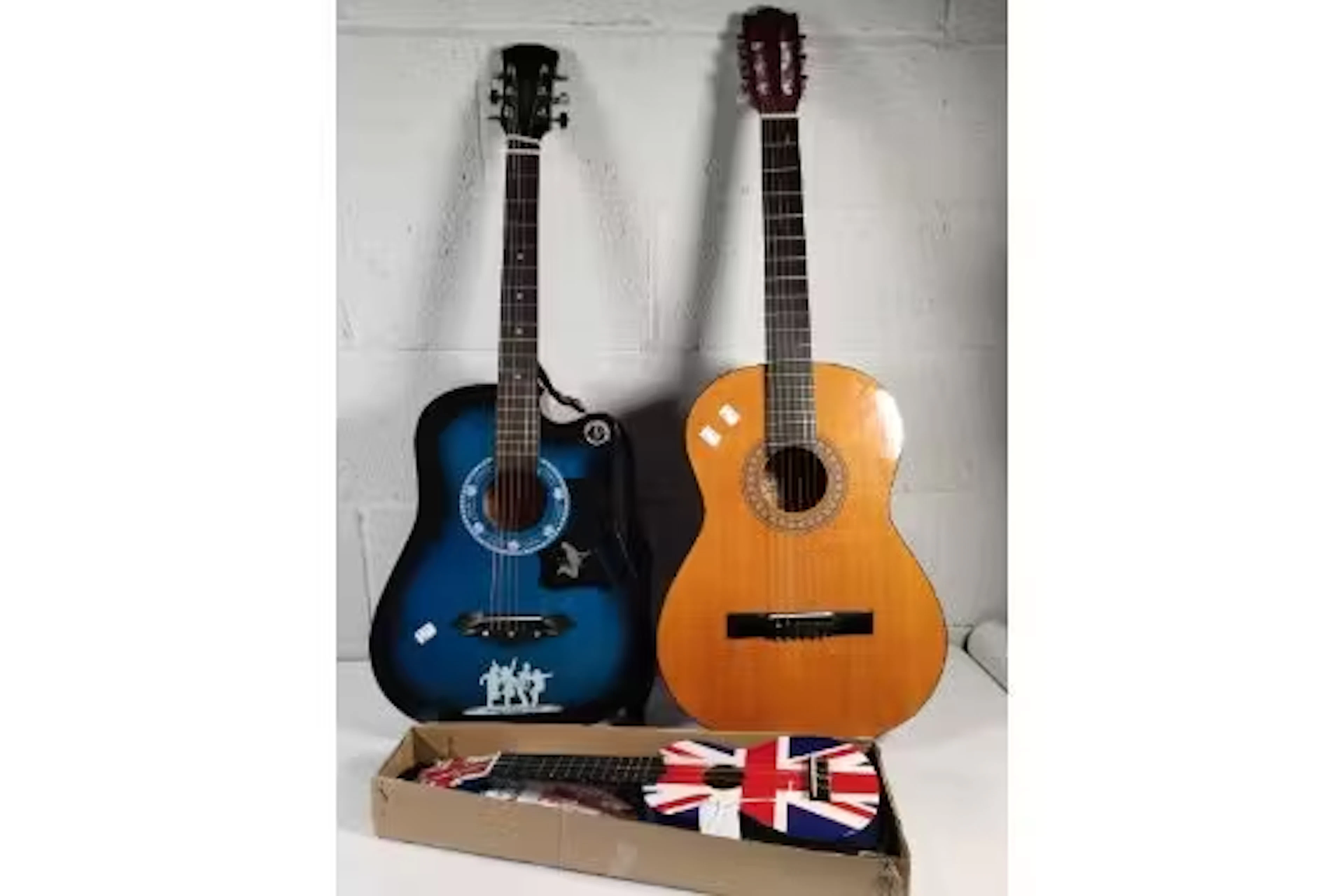 Three pre-owned musical instruments to include Encore ENC44 acoustic