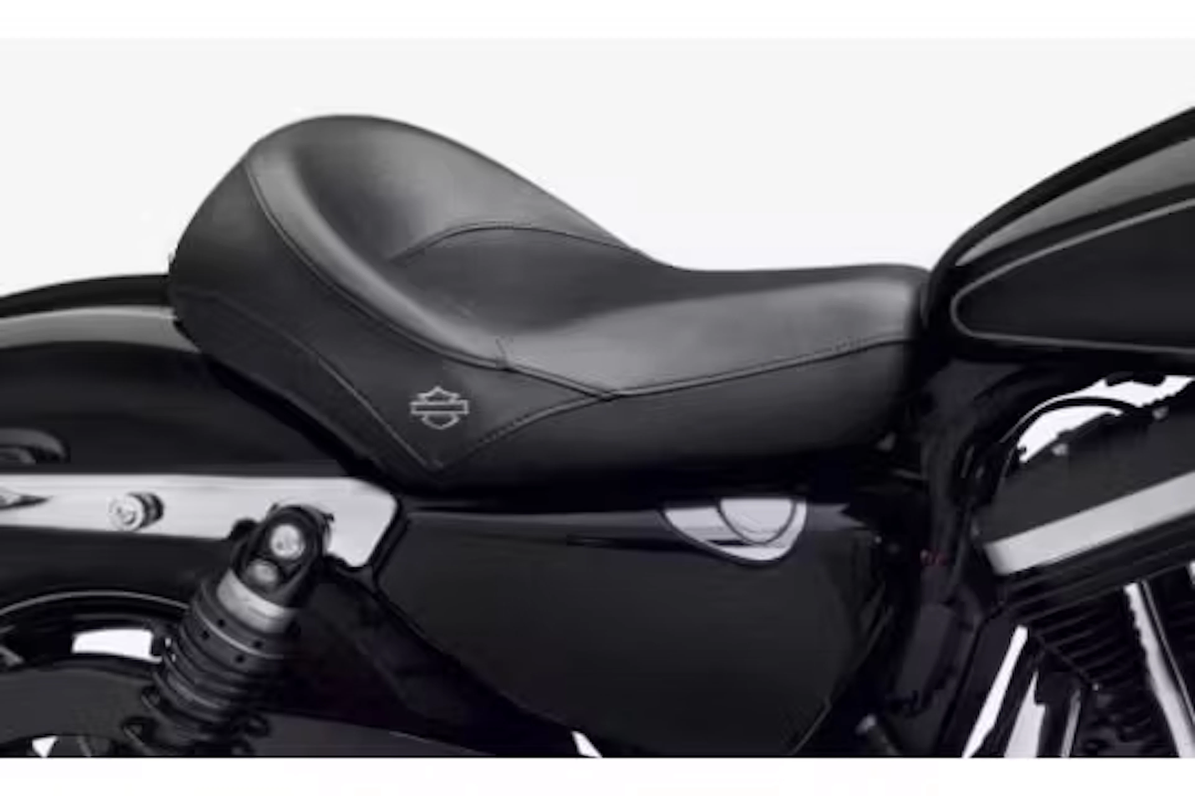 A Harley Davidson Sundowner rider and passenger seat, grey embordered