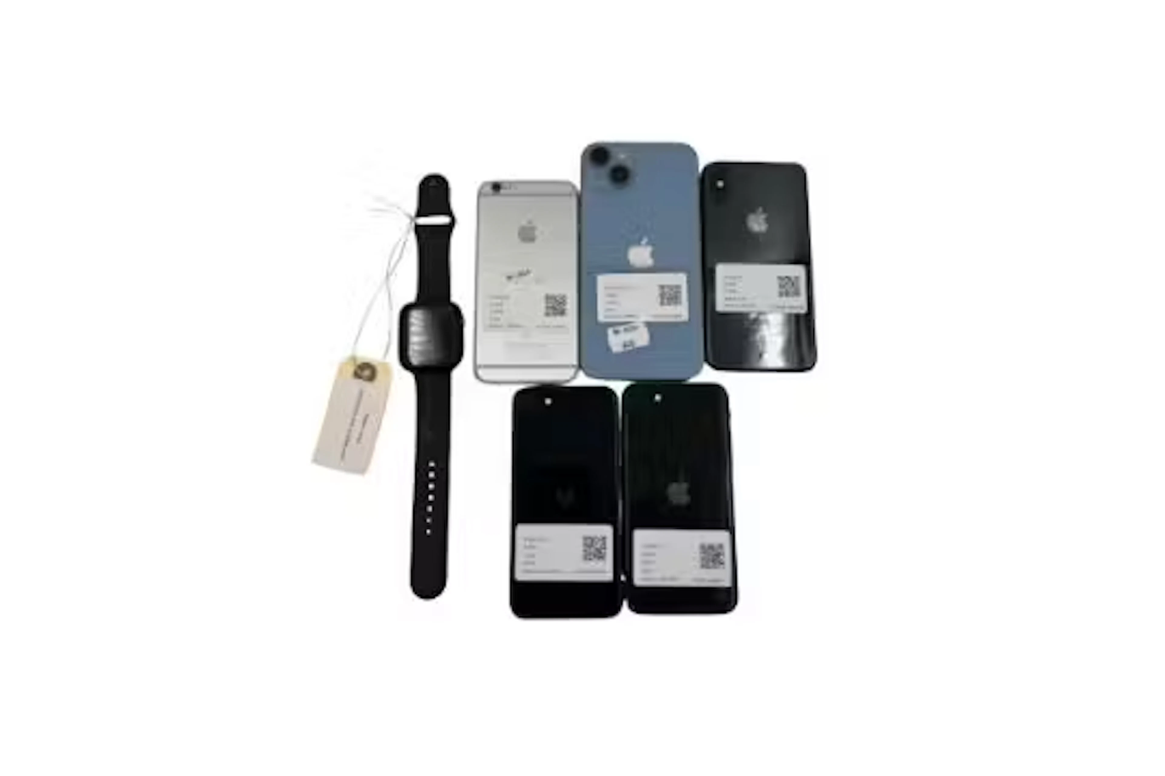Five pre-owned Apple iPhones and an Apple Watch sold for parts (MDM/iCloud