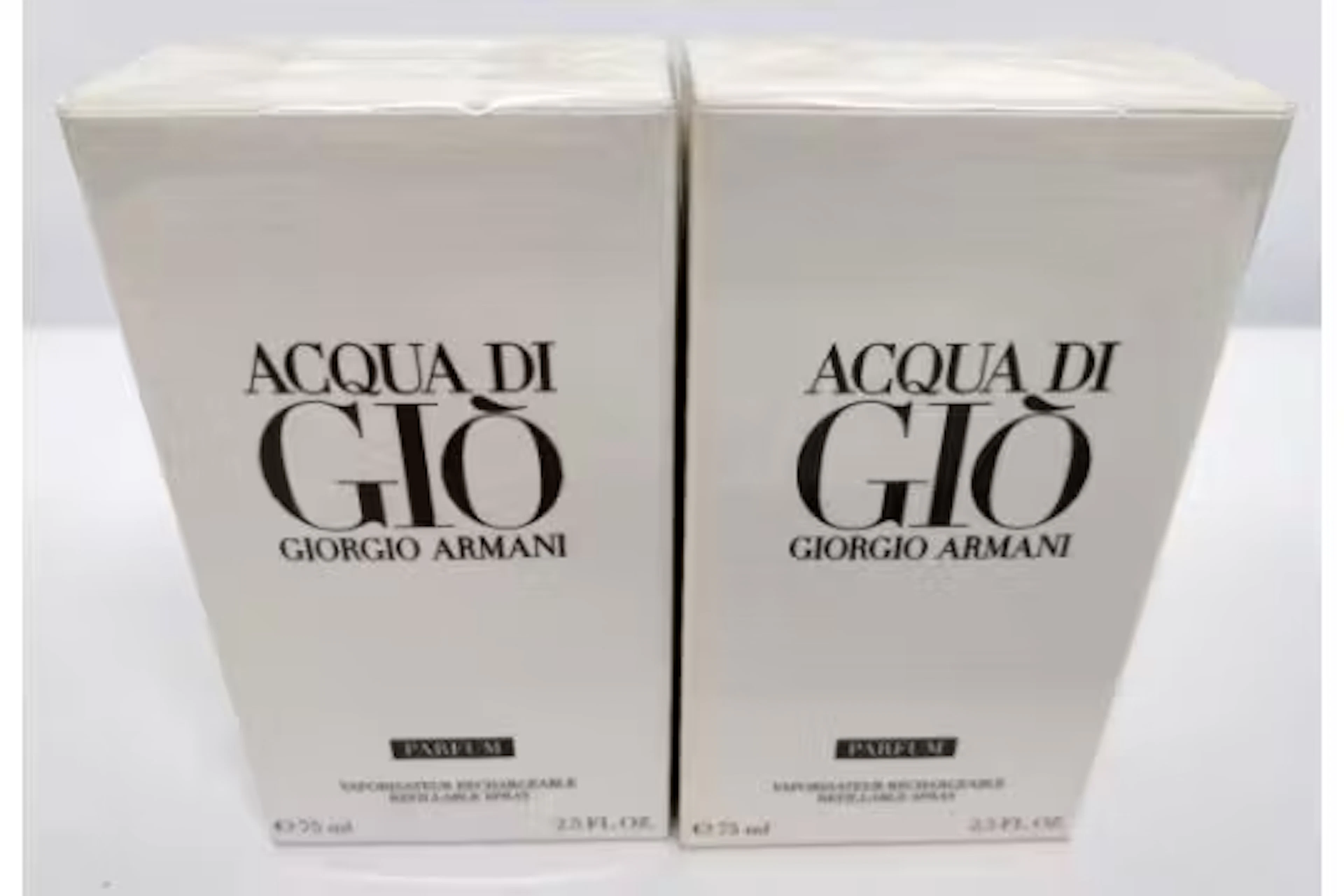 Two as new Giorgio Armani - Acqua Di Gio parfums 75ml, sealed boxes.