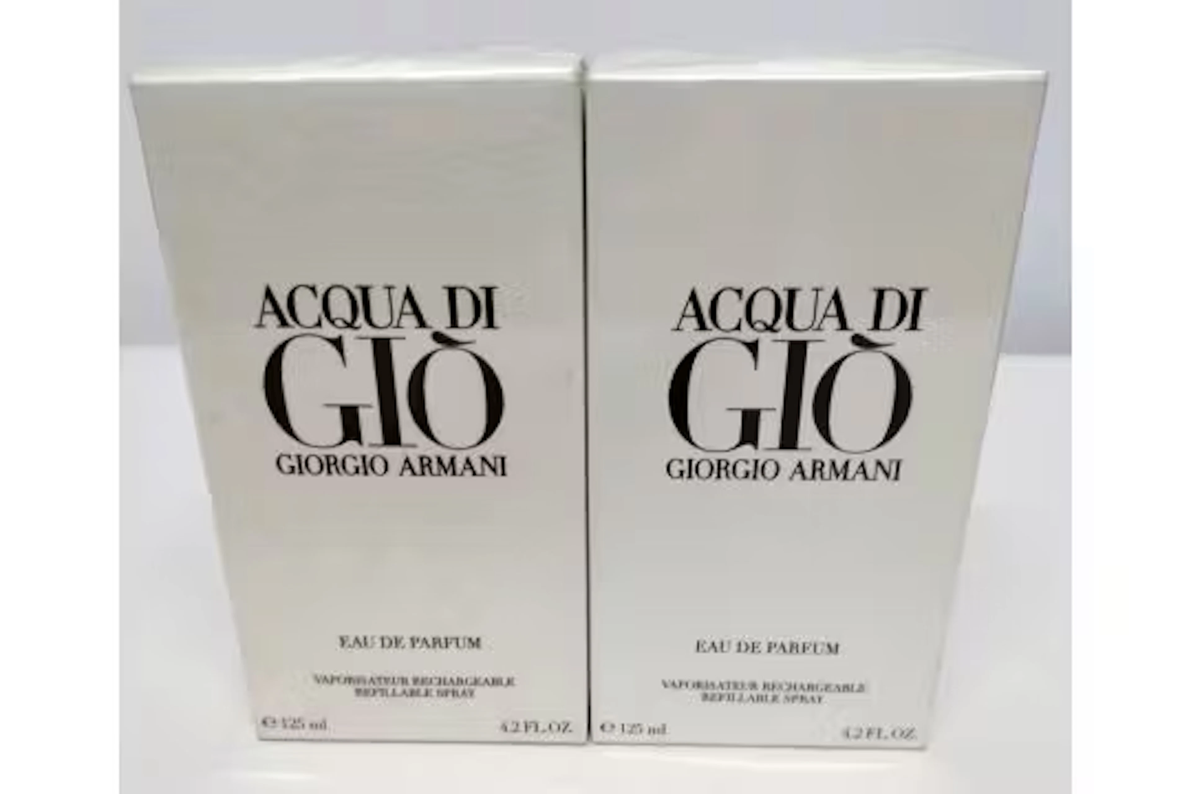 Two as new Giorgio Armani - Acqua Di Gio 125ml eau de parfums, sealed boxes.