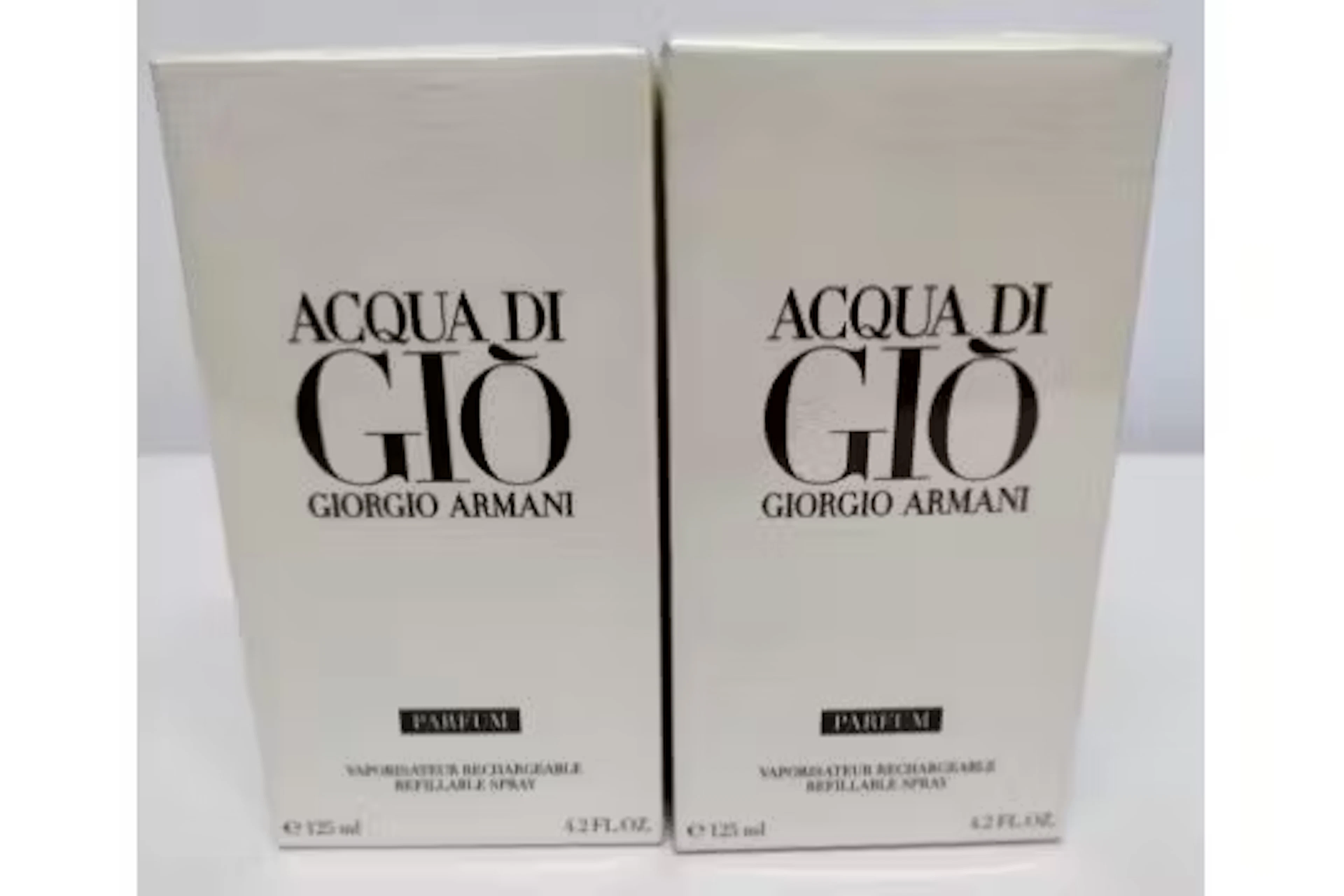 Two as new Giorgio Armani - Acqua Di Gio 125ml parfums, sealed boxes.