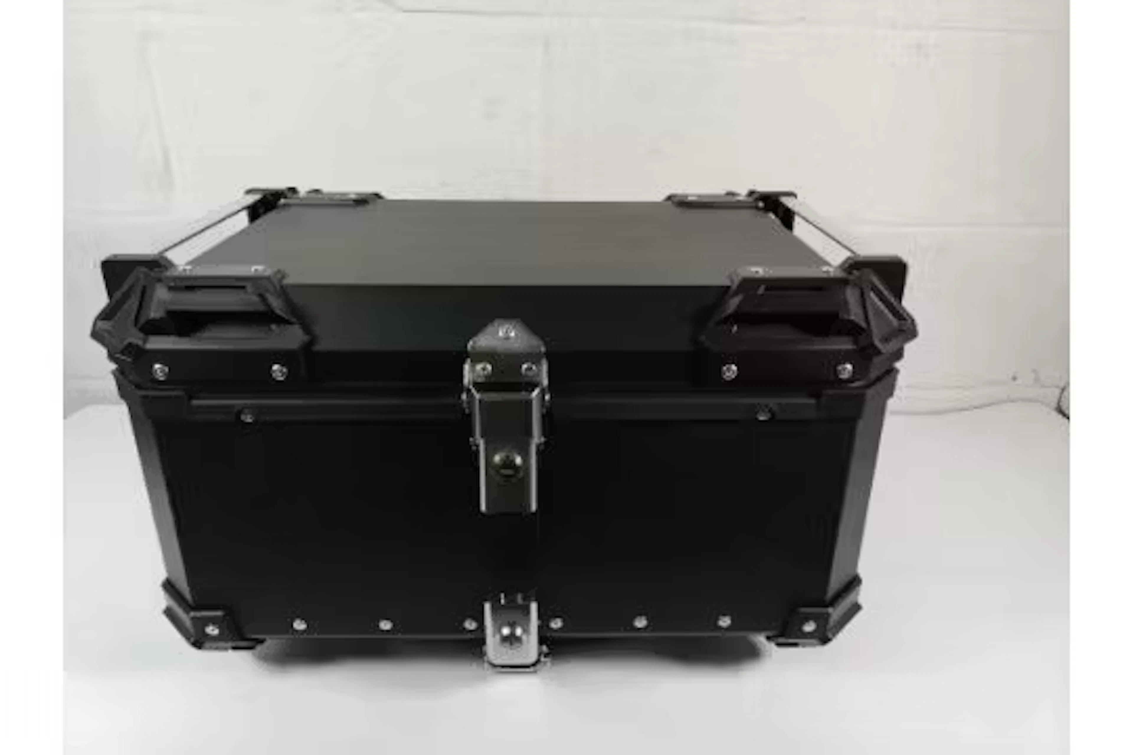 An as new Bagtecs XB65 motorcycle aluminium top box, 65ltr, black.