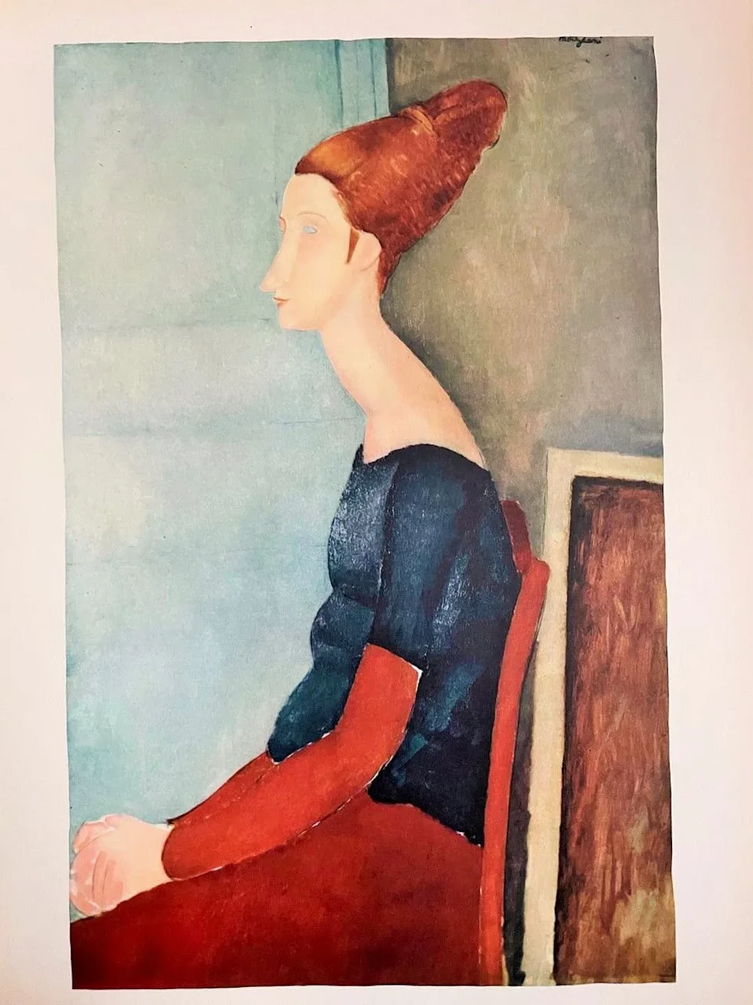 (after) MODIGLIANI Amedeo (1884 - 1920) "WOMAN IN PROFILE". Lithograph