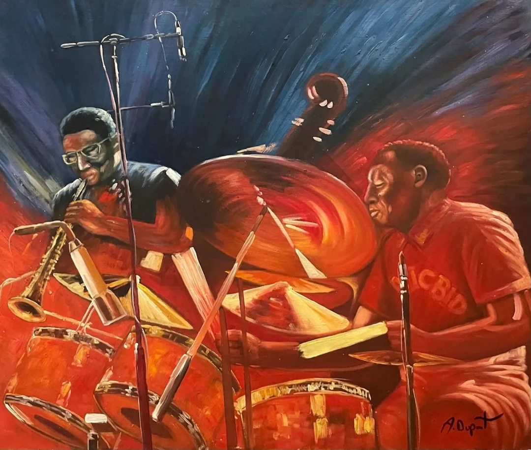 A. DUPONT (20th century) "MUSIC GROUP FOR A PRIVATE EVENING". Oil
