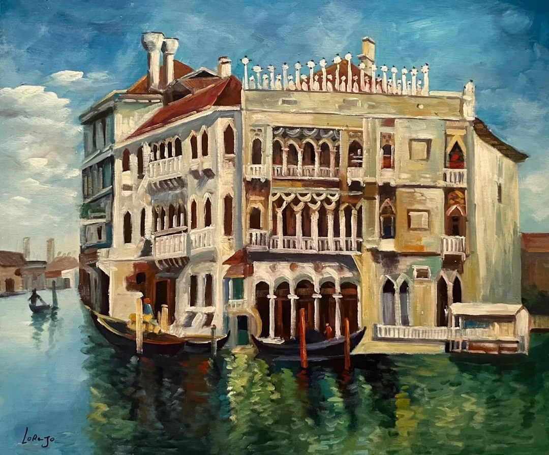 LORENZO (20th century) "VENICE Oil on canvas Signed lower left. Format: