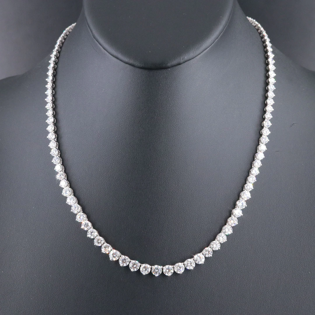14K 21.47 CTW Lab Grown Diamond Rivière Necklace
