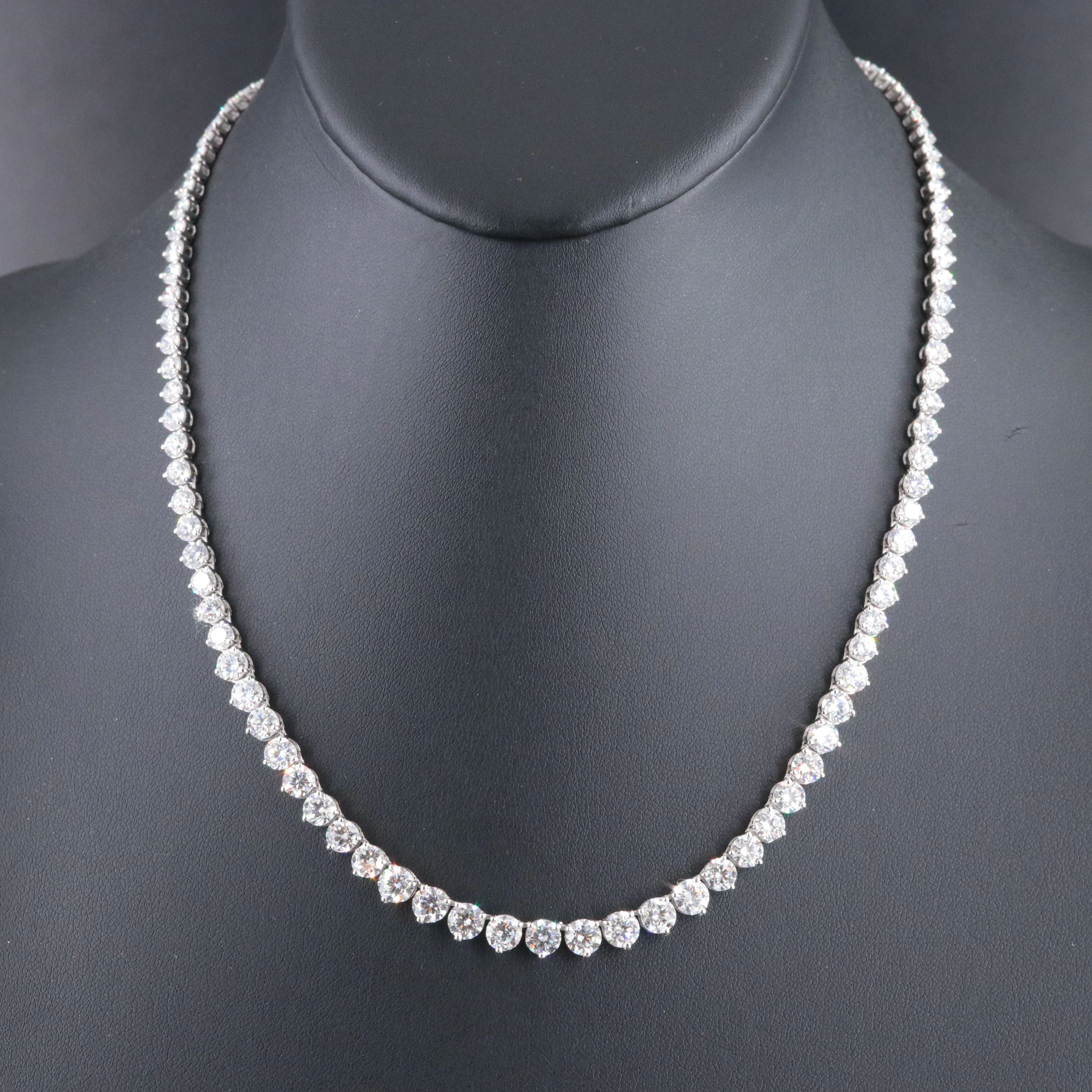 14K 21.47 CTW Lab Grown Diamond Rivière Necklace