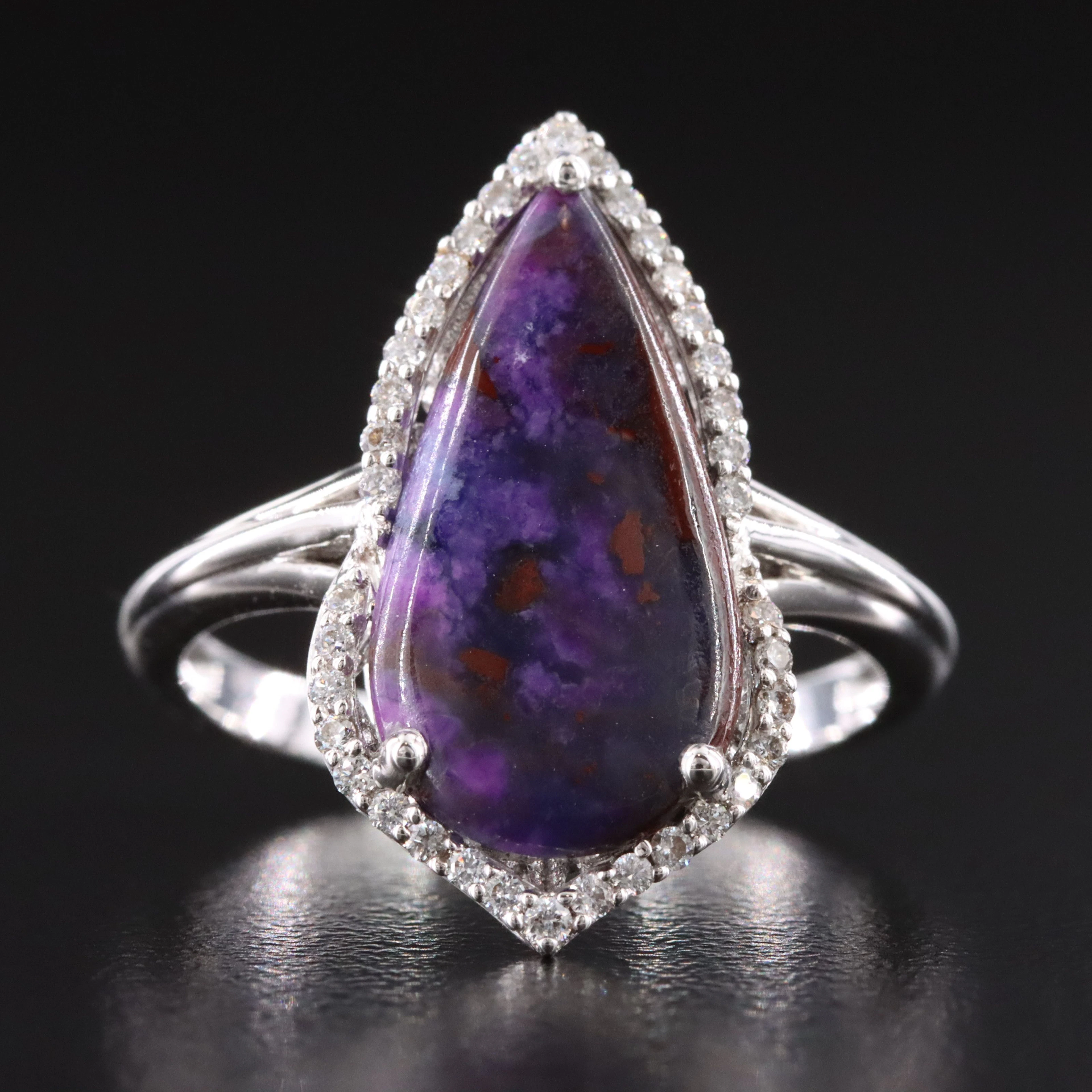 Chromia 18K Sugilite and Diamond Ring