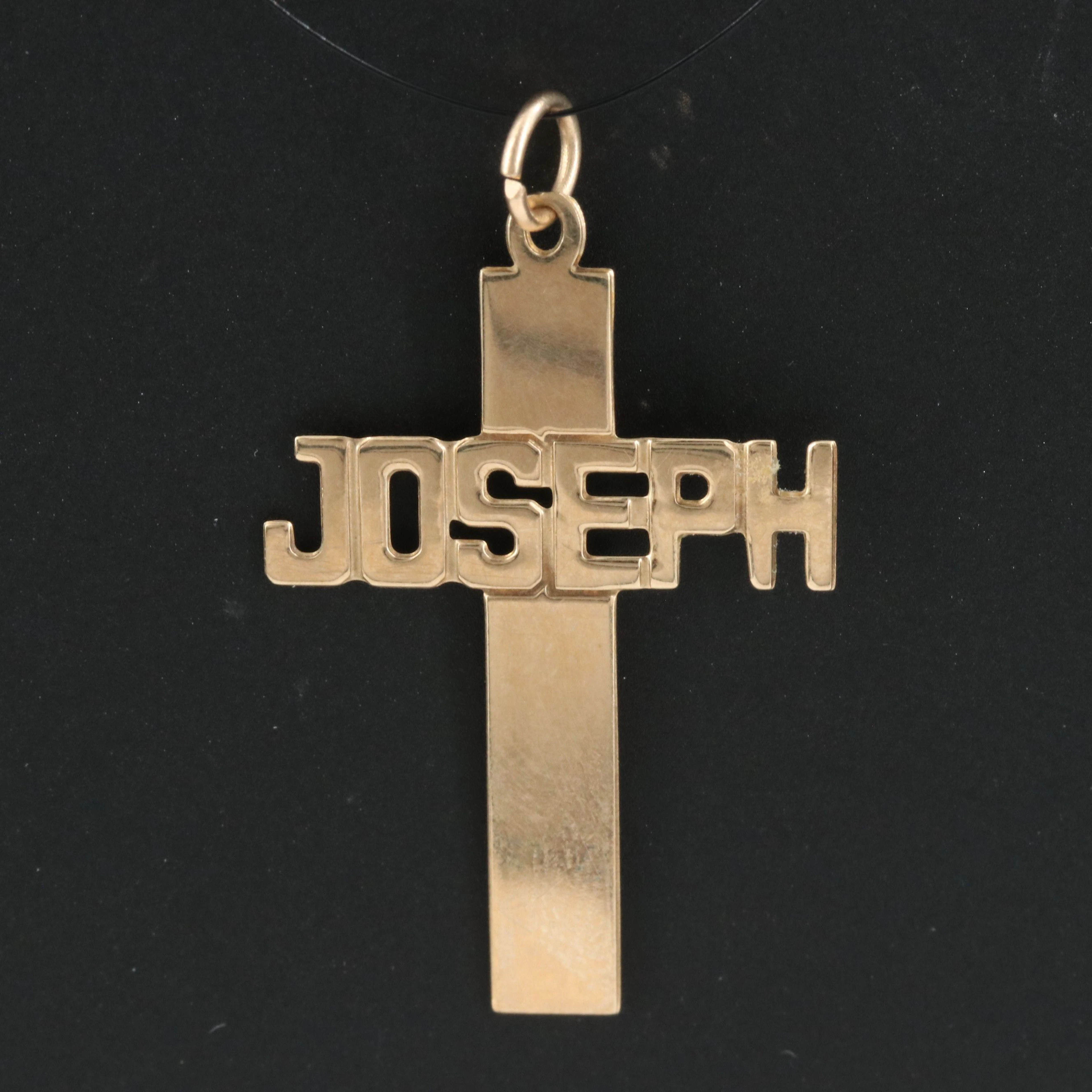 10K "Joseph" Cross Pendant