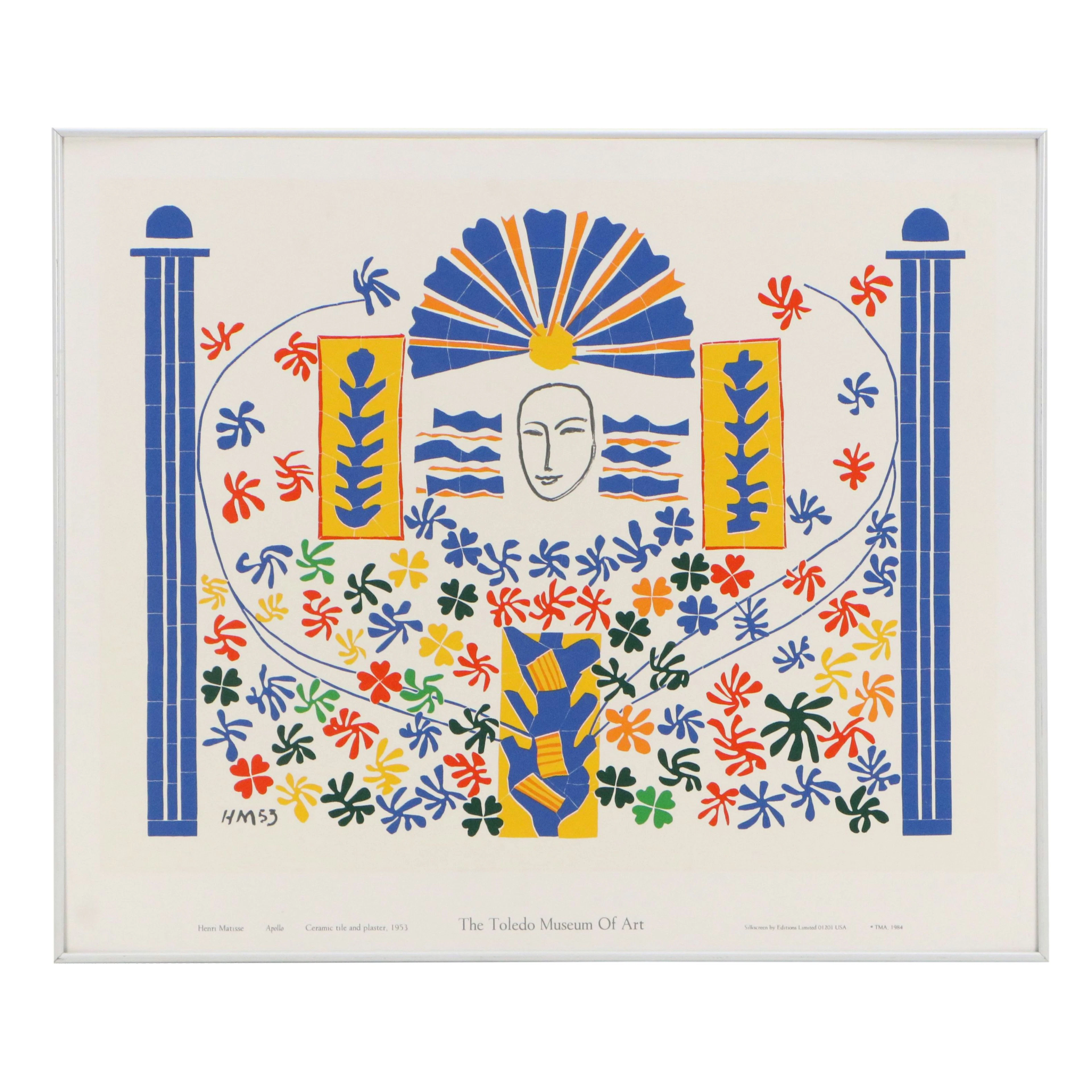 Henri Matisse "Apollo'" Toledo Museum of Art Exhibition Poster, 1984