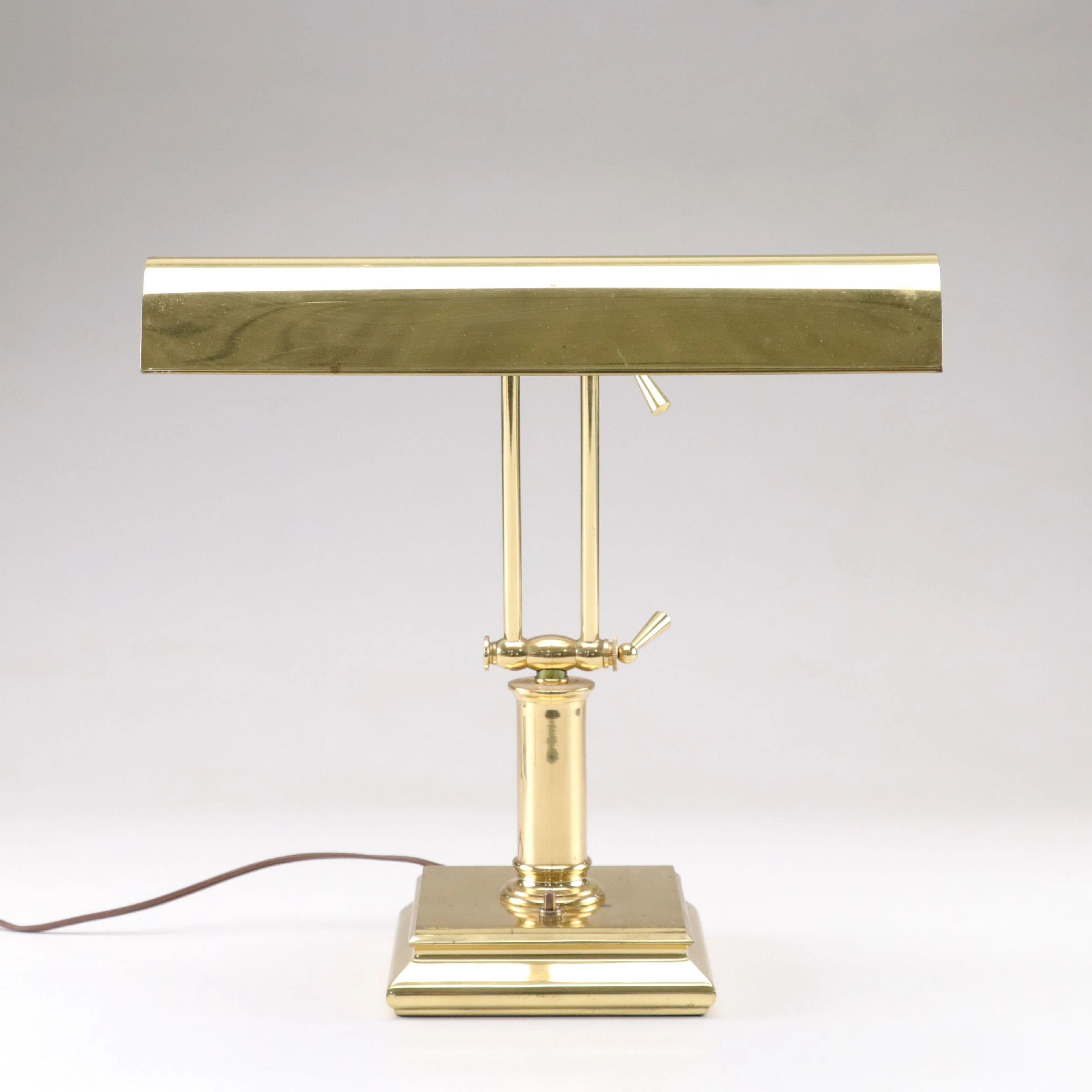 House of Troy Brass Bankers Desk Lamp, Late 20/Early 21st Century