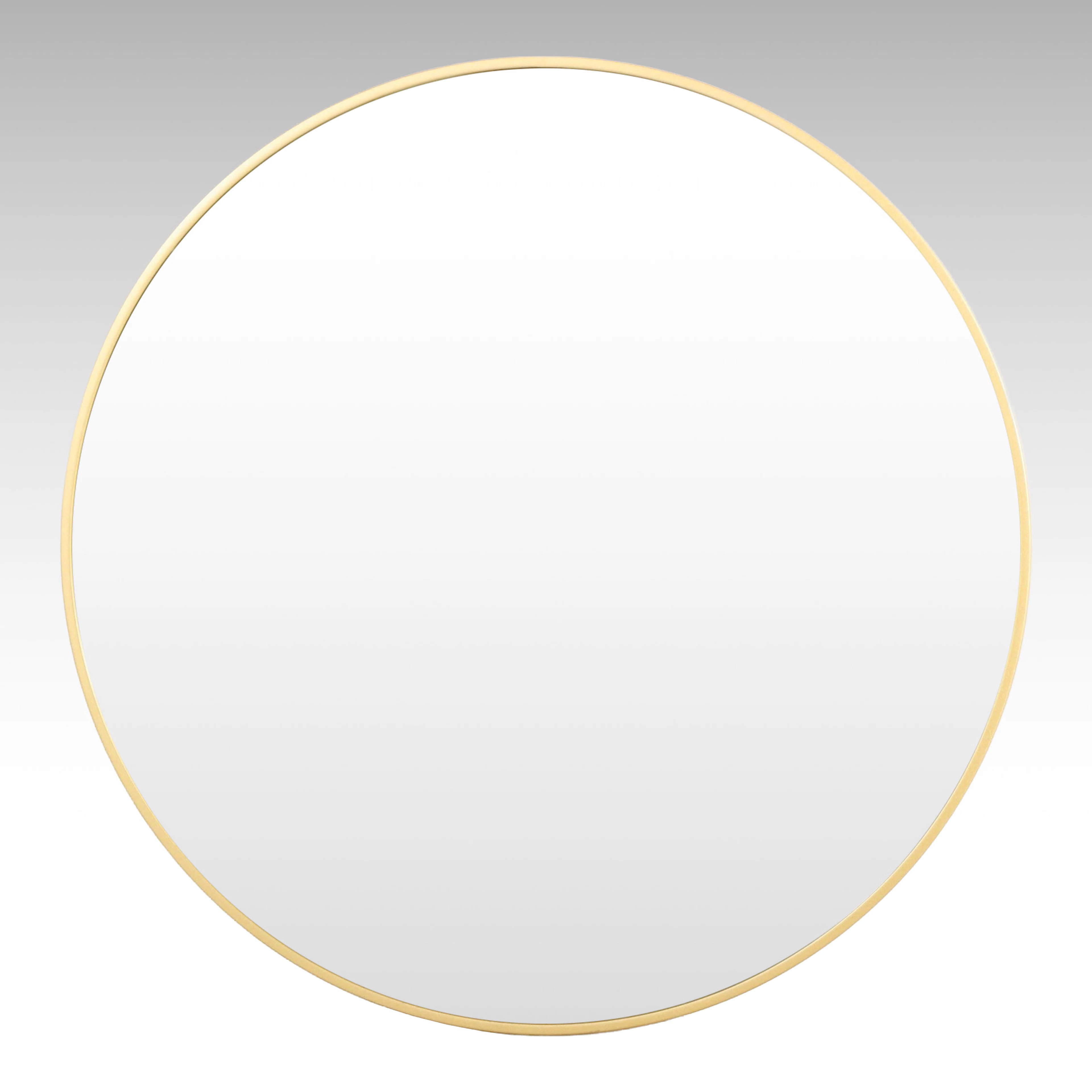 Minimalist Gold Finished Round Wall Mirror