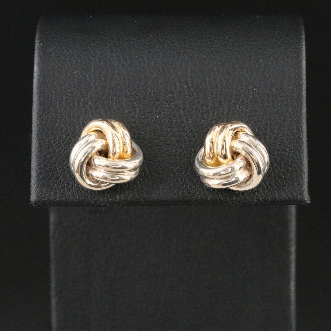 Sterling and 14K Knot Earrings