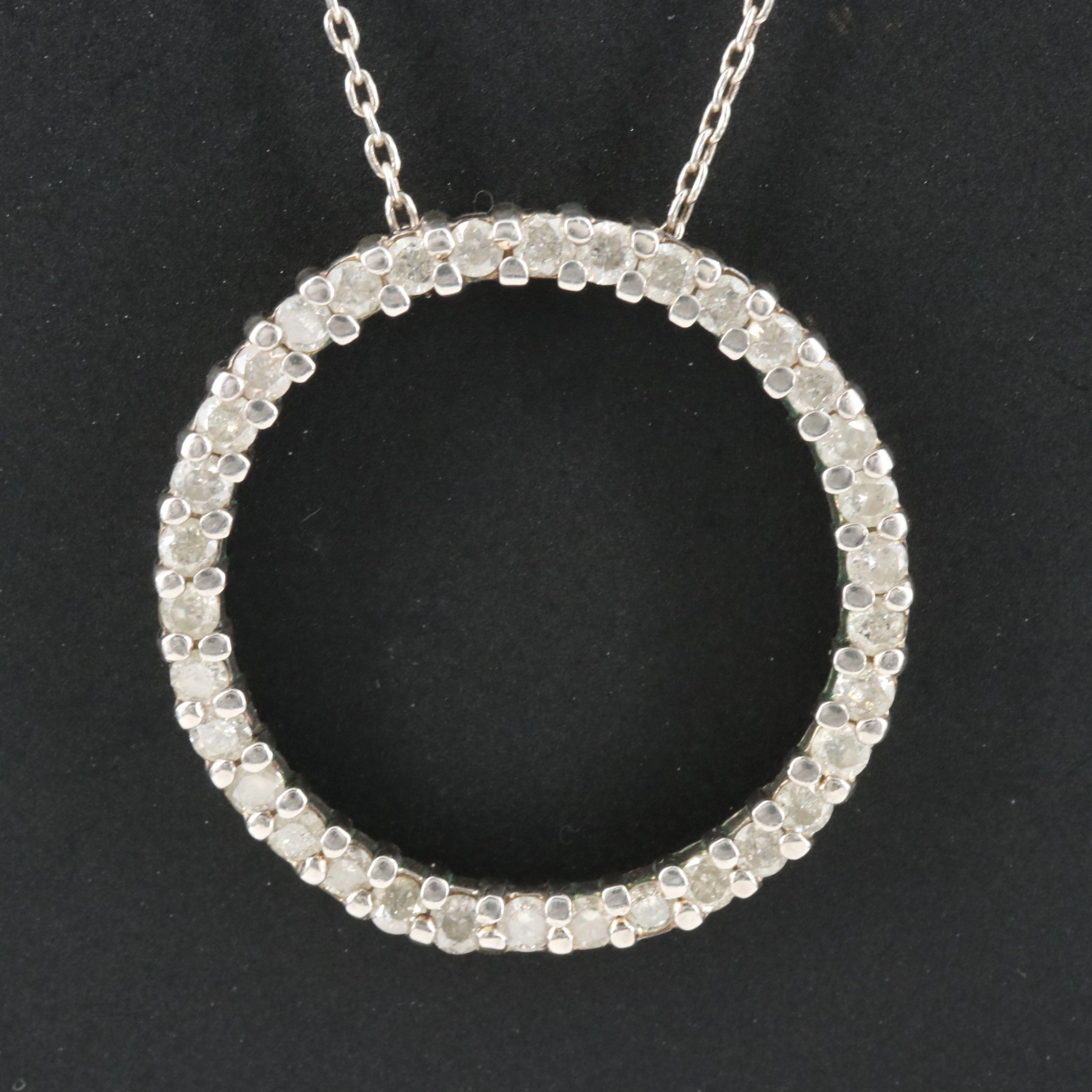 Sterling Diamond Pendant Necklace