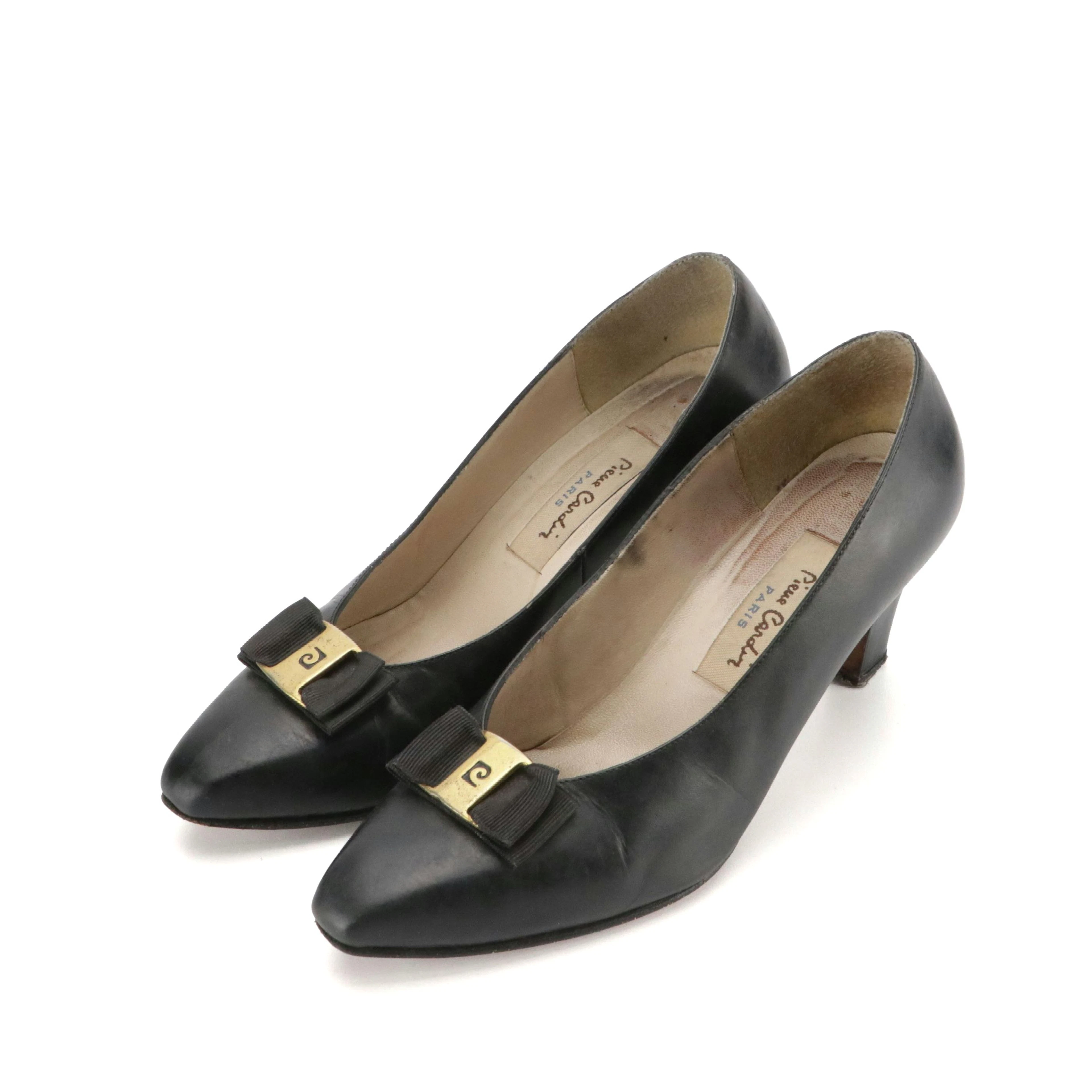 Pierre Cardin Leather Logo Bow Pumps