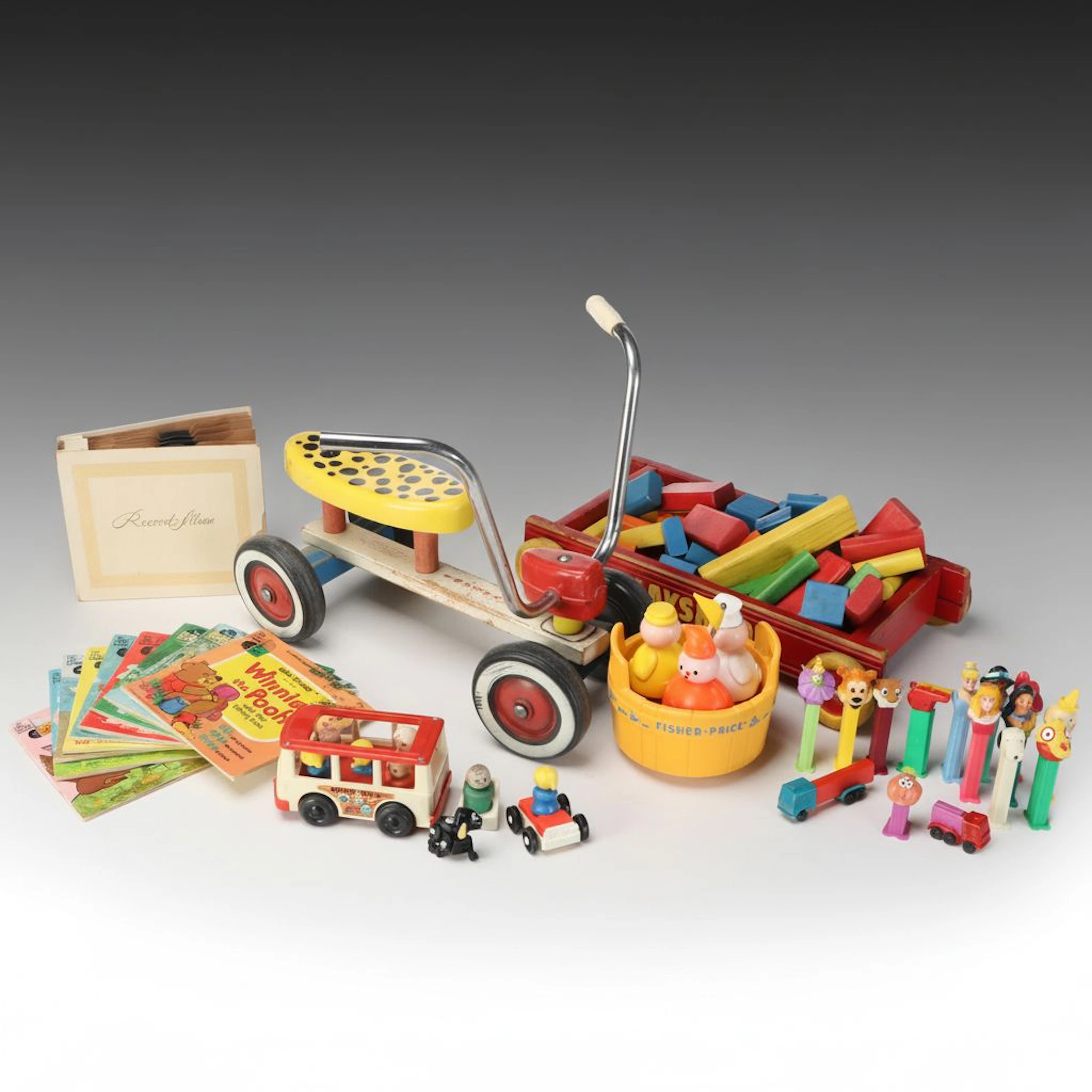 Vintage PEZ, Fisher-Price, PlaySkool Toys and Records, Mid to Late 20th Century