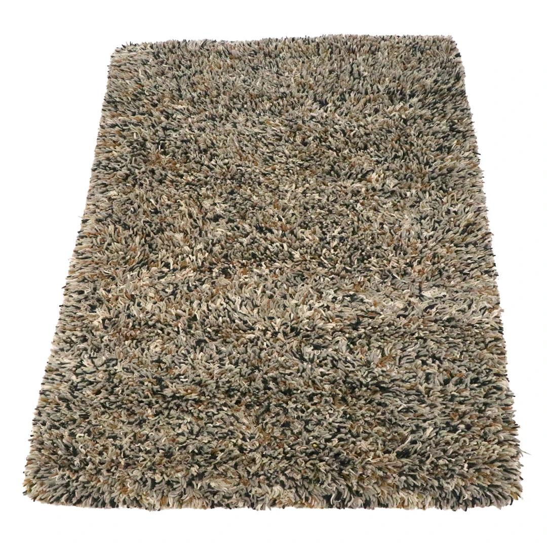 6'3 x 9'1 Hand-Knotted Shag Pile Area Rug