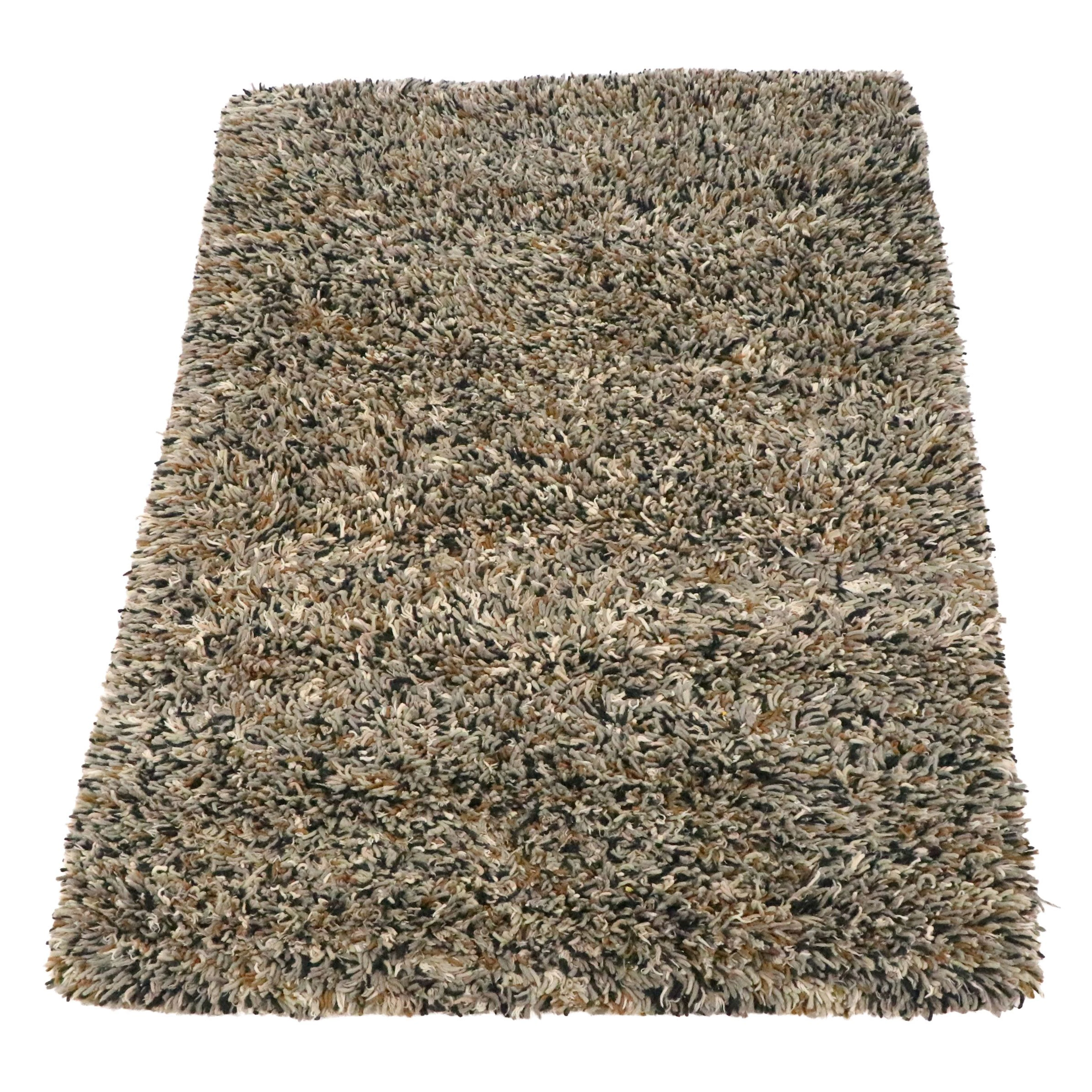 6'3 x 9'1 Hand-Knotted Shag Pile Area Rug