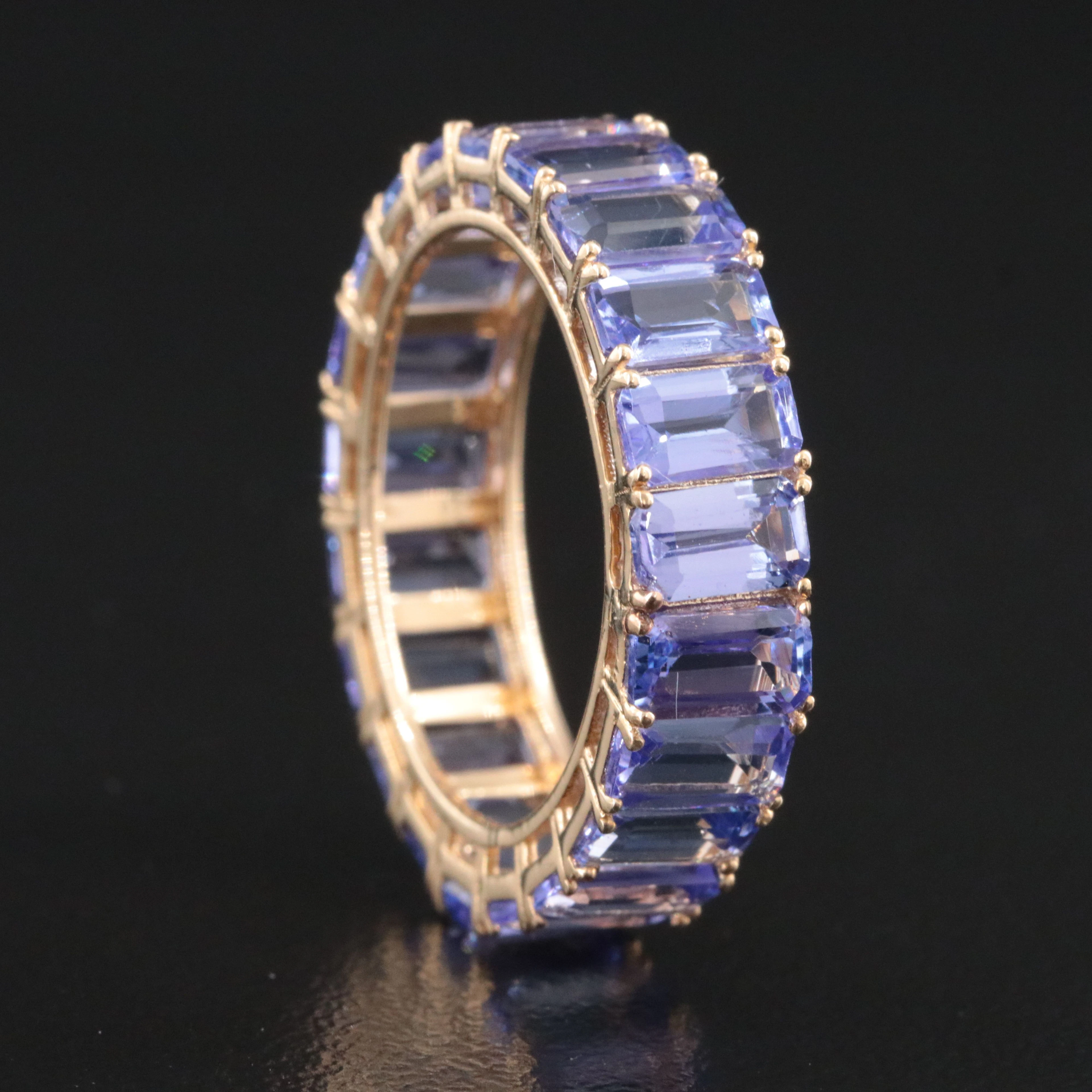 14K 6.38 CTW Tanzanite Eternity Band