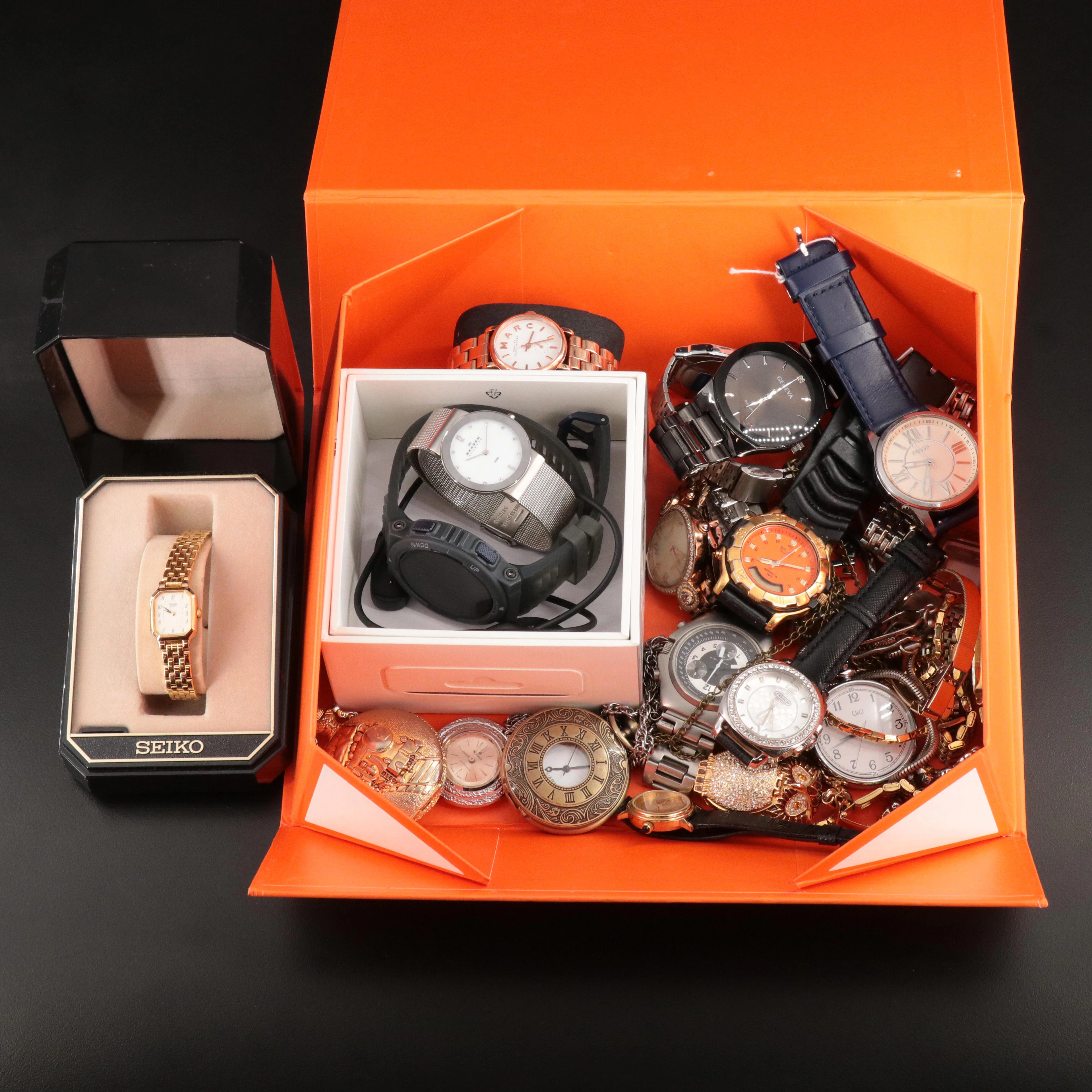 A Collection of Quartz Dress and Sport Watches Featuring Marc Jacobs