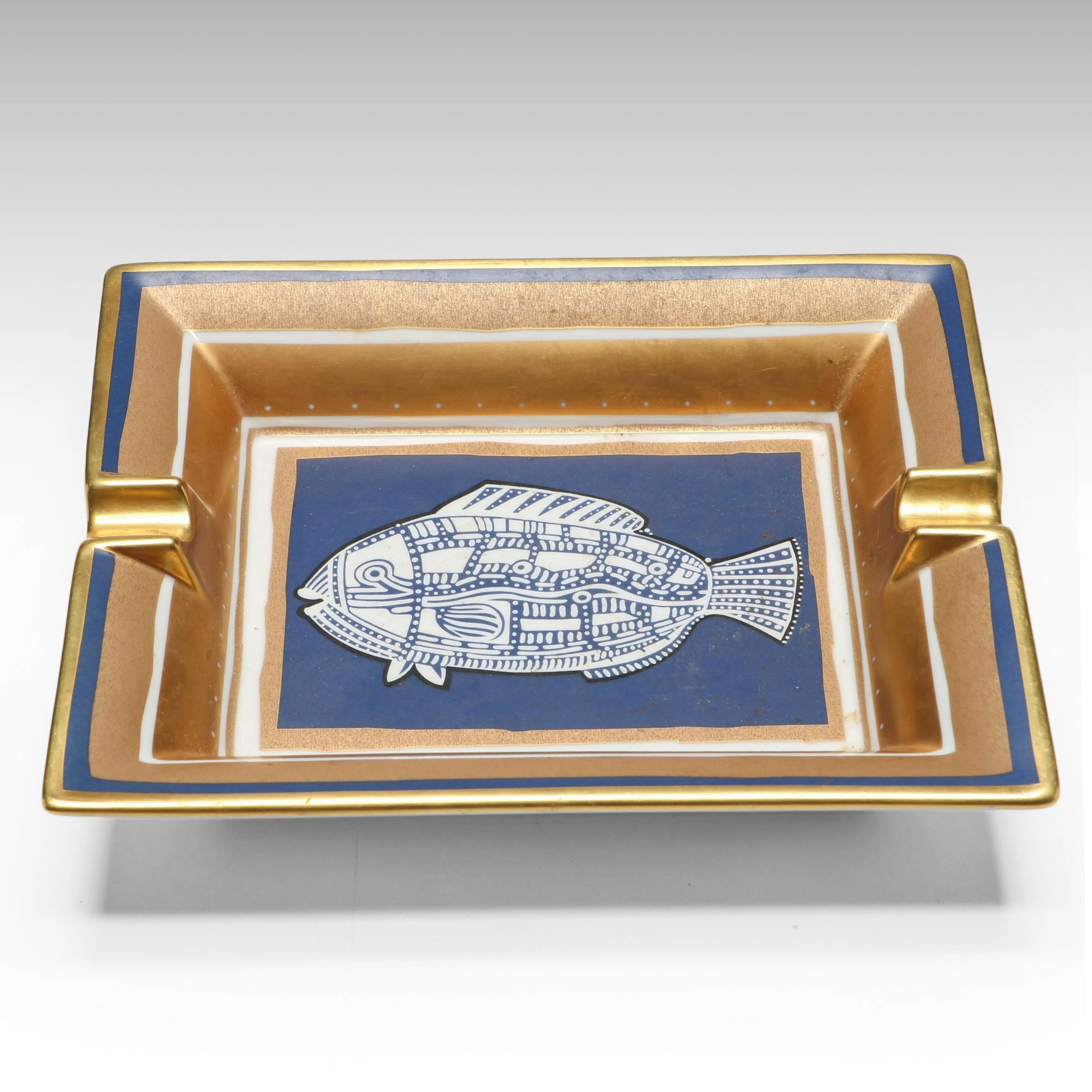 Hermès Porcelain Fish Ashtray, Late 20th Century