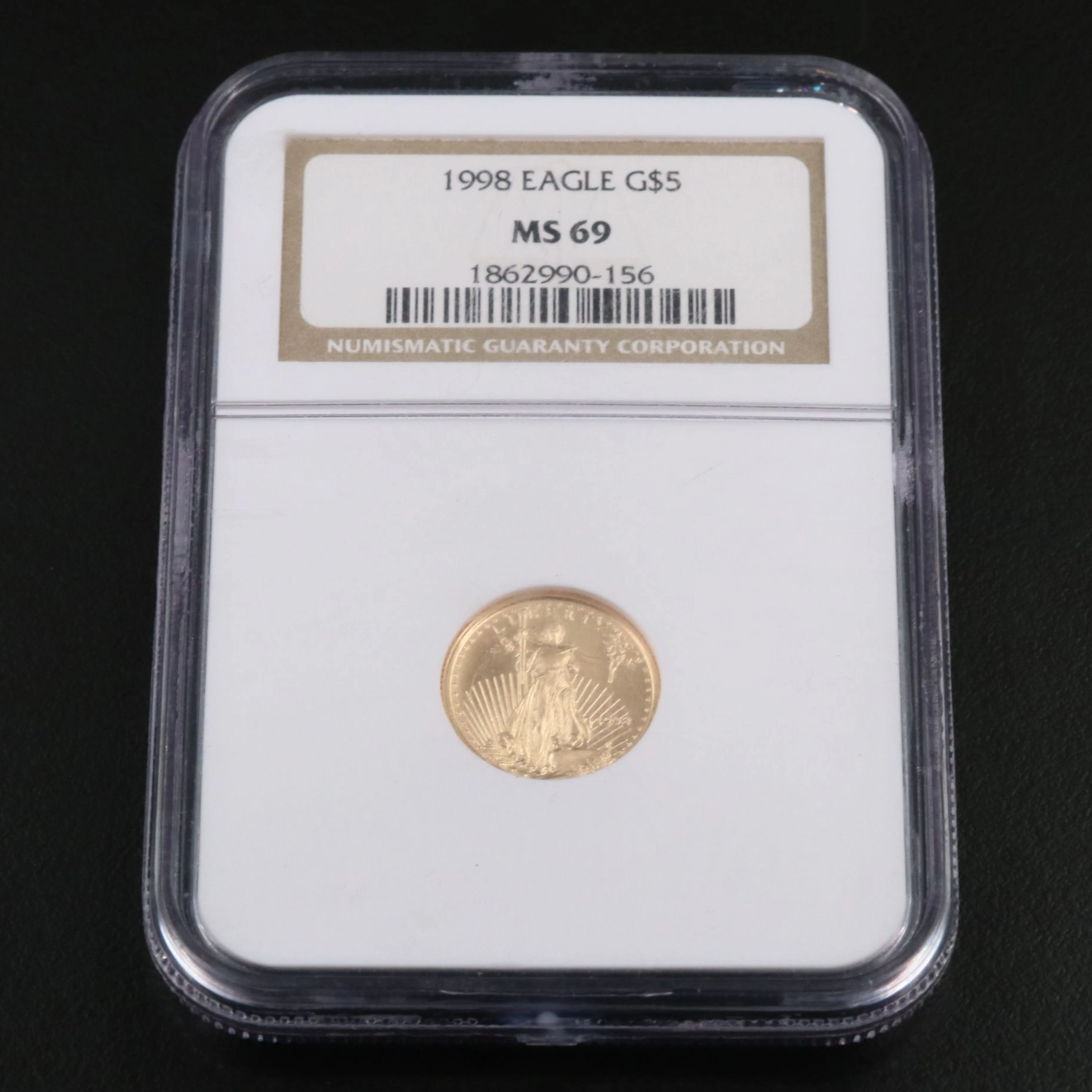 NGC Graded MS69 1998 $5 1/10th-Oz. Gold Eagle Bullion Coin