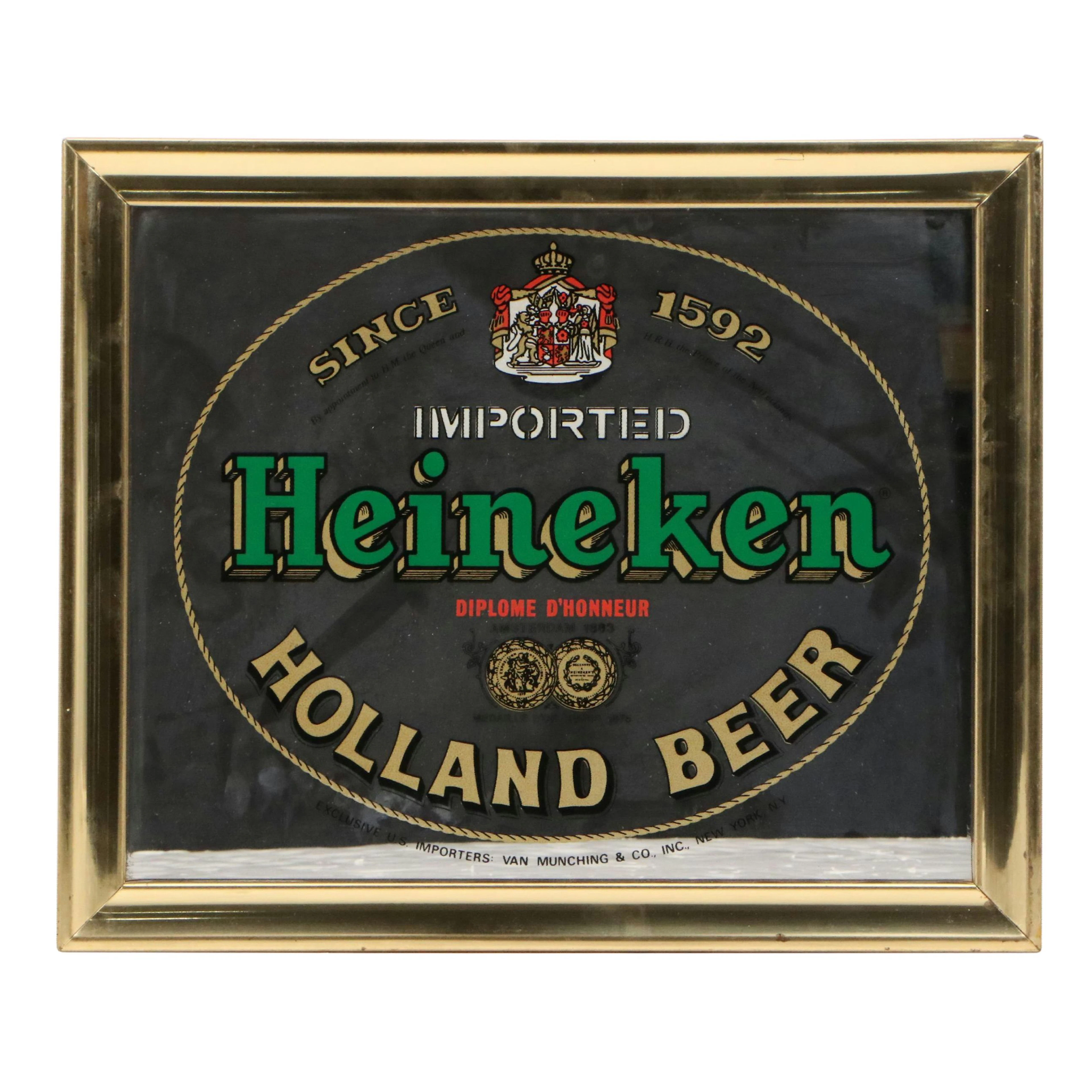 Mechanical Mirror Works Inc. Heineken Serigraph Souvenir Mirror
