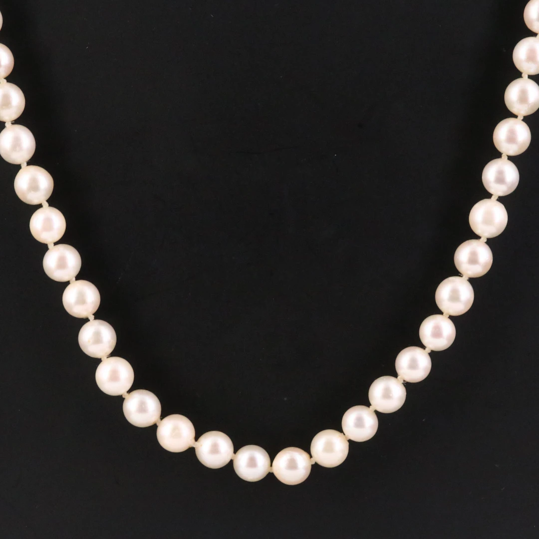 Pearl Necklace with 10K Clasp