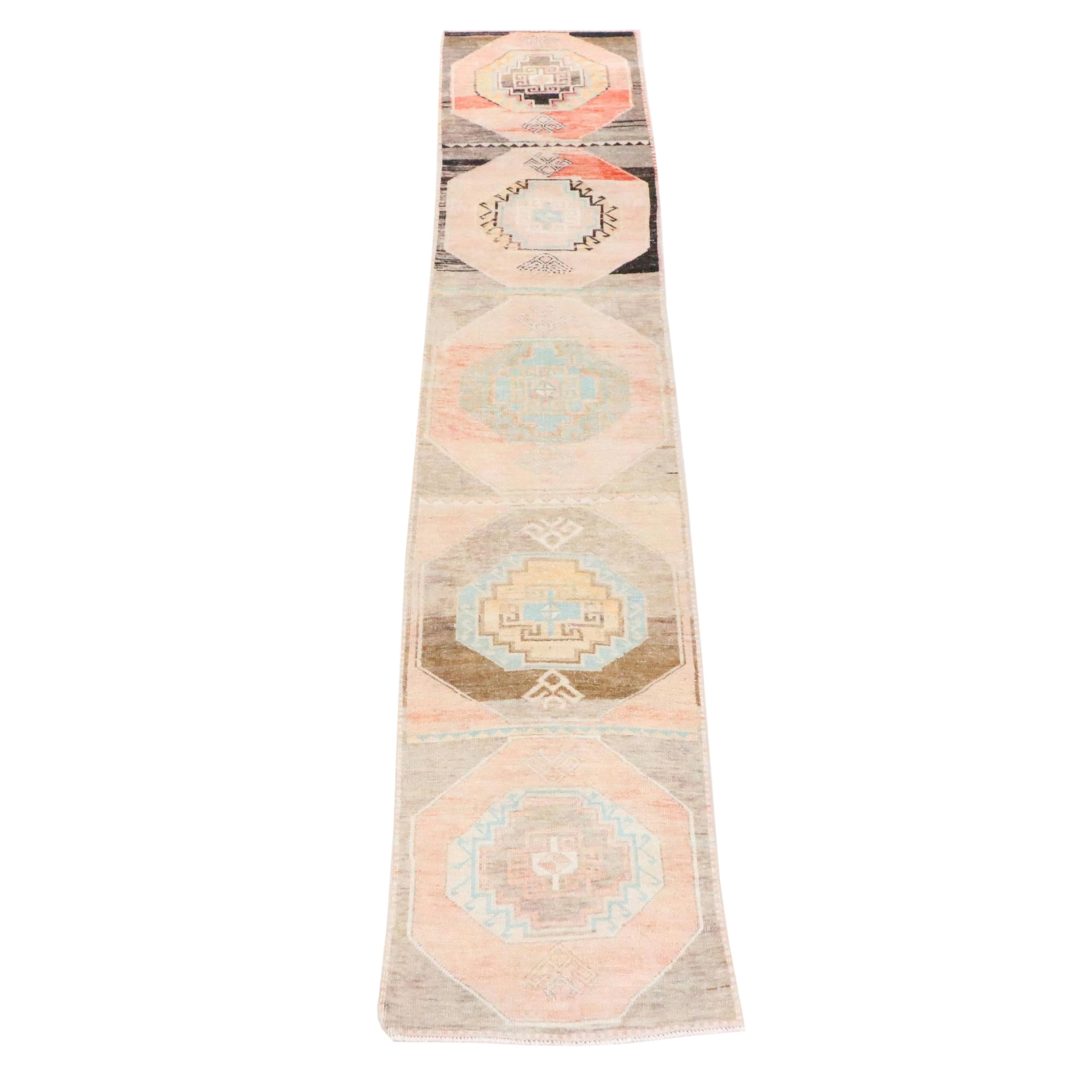 2'6 x 13'7 Hand-Knotted Turkish Anatolian Carpet Runner