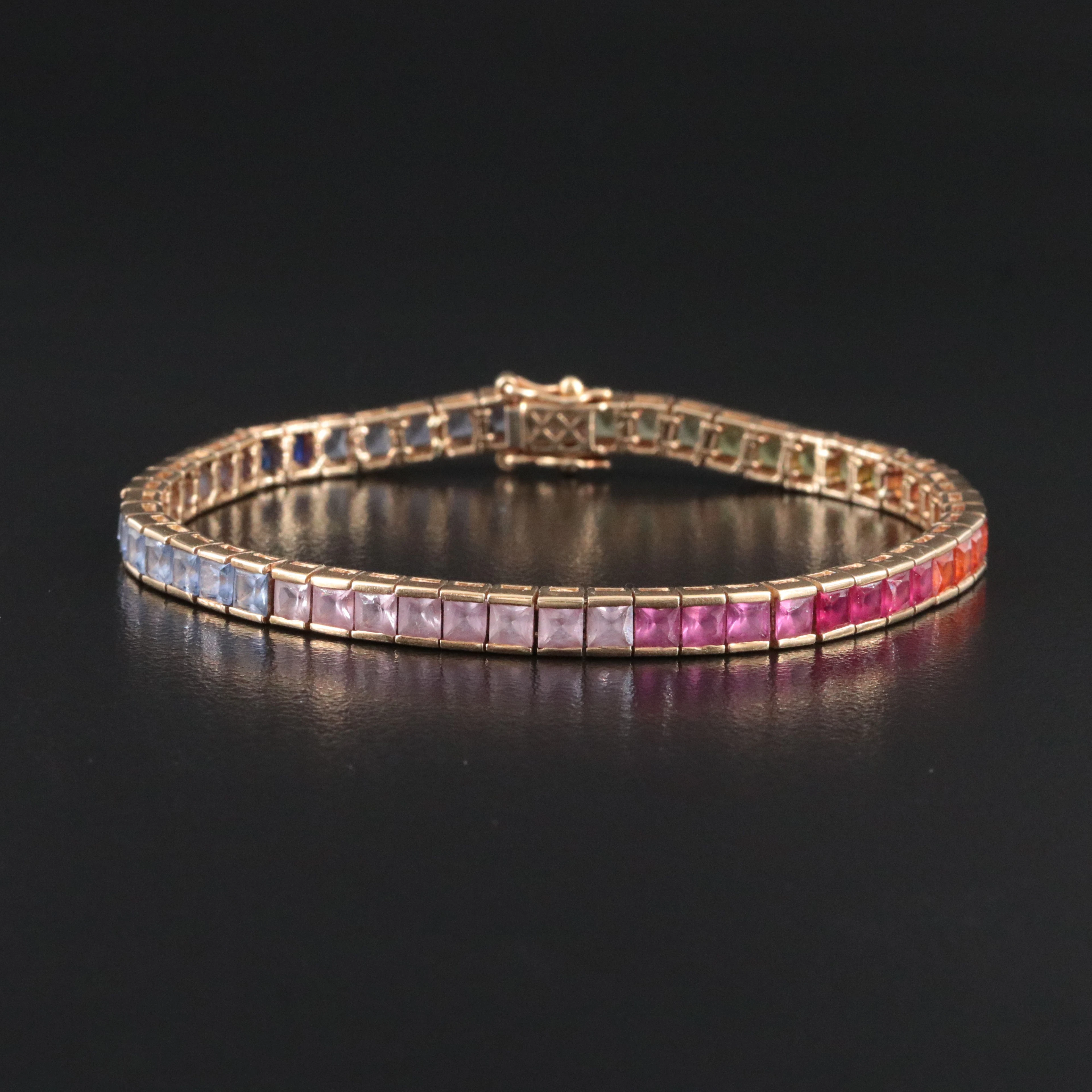 10K Sapphire Bracelet with Extra Links