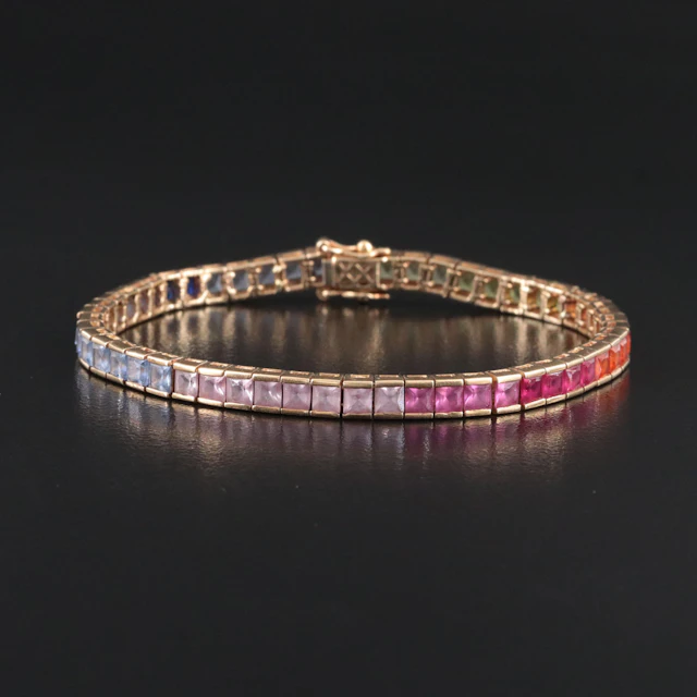 10K Sapphire Bracelet with Extra Links