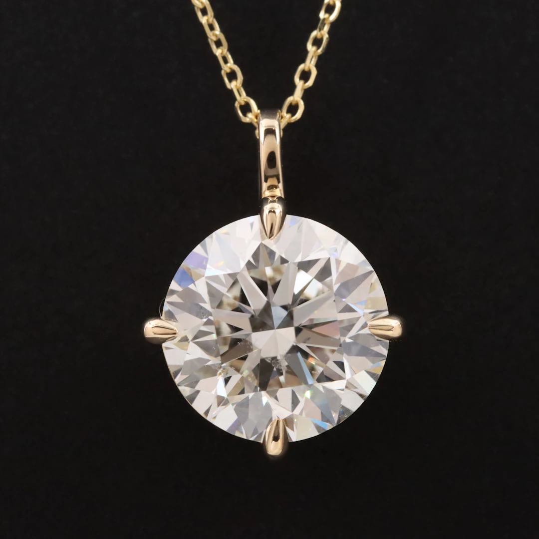 14K 4.07 CT Lab Grown Diamond Solitaire Pendant Necklace
