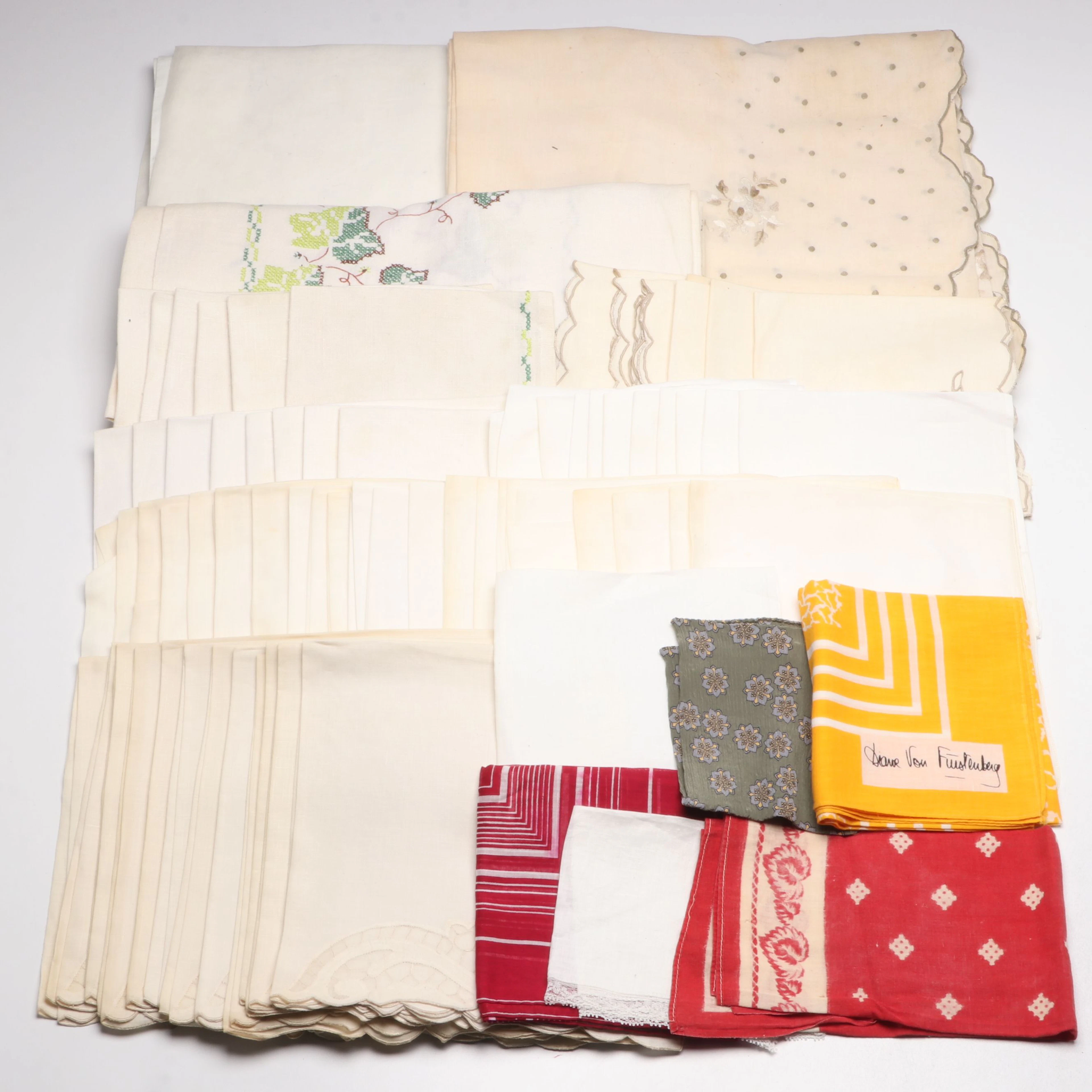 Giorgio Armani and Diane Von Furstenberg Scarves with Other Vintage